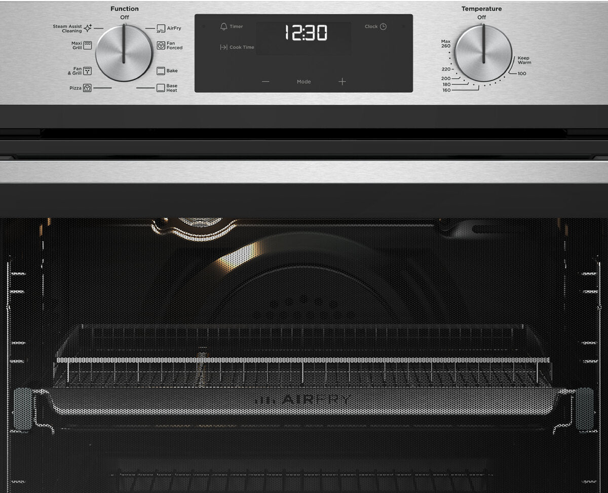 Westinghouse 60cm Multi Function Oven with Air Fryer, Convection Bake & Broil | Stainless Steel WVE6516SD | Perfect for Baking, Roasting & Air Frying in Home Kitchens