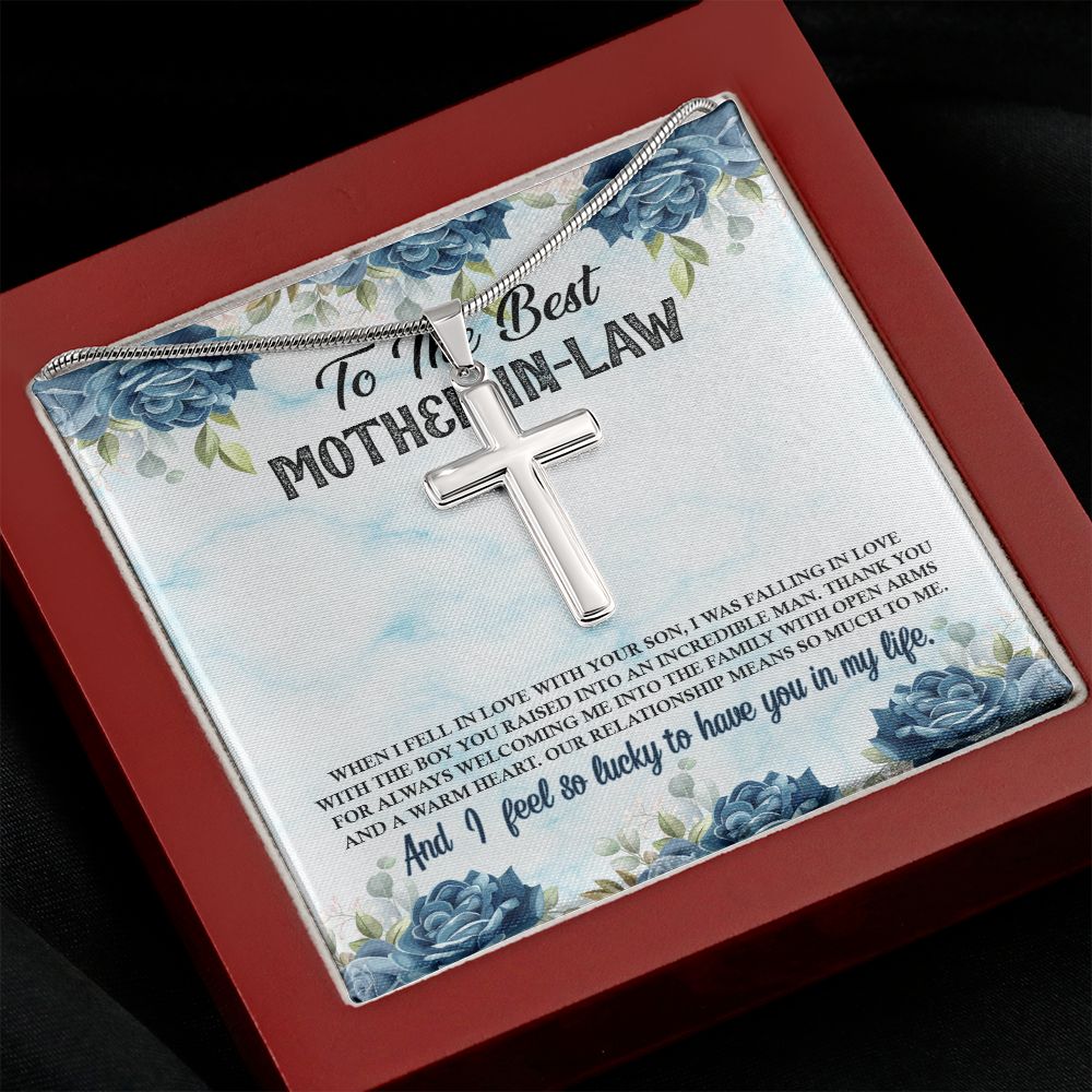 Elegant Cross Necklace for Mother-in-Law - Perfect Wedding, Christmas & Birthday Gift - Ideal for Special Occasions & Everyday Wear