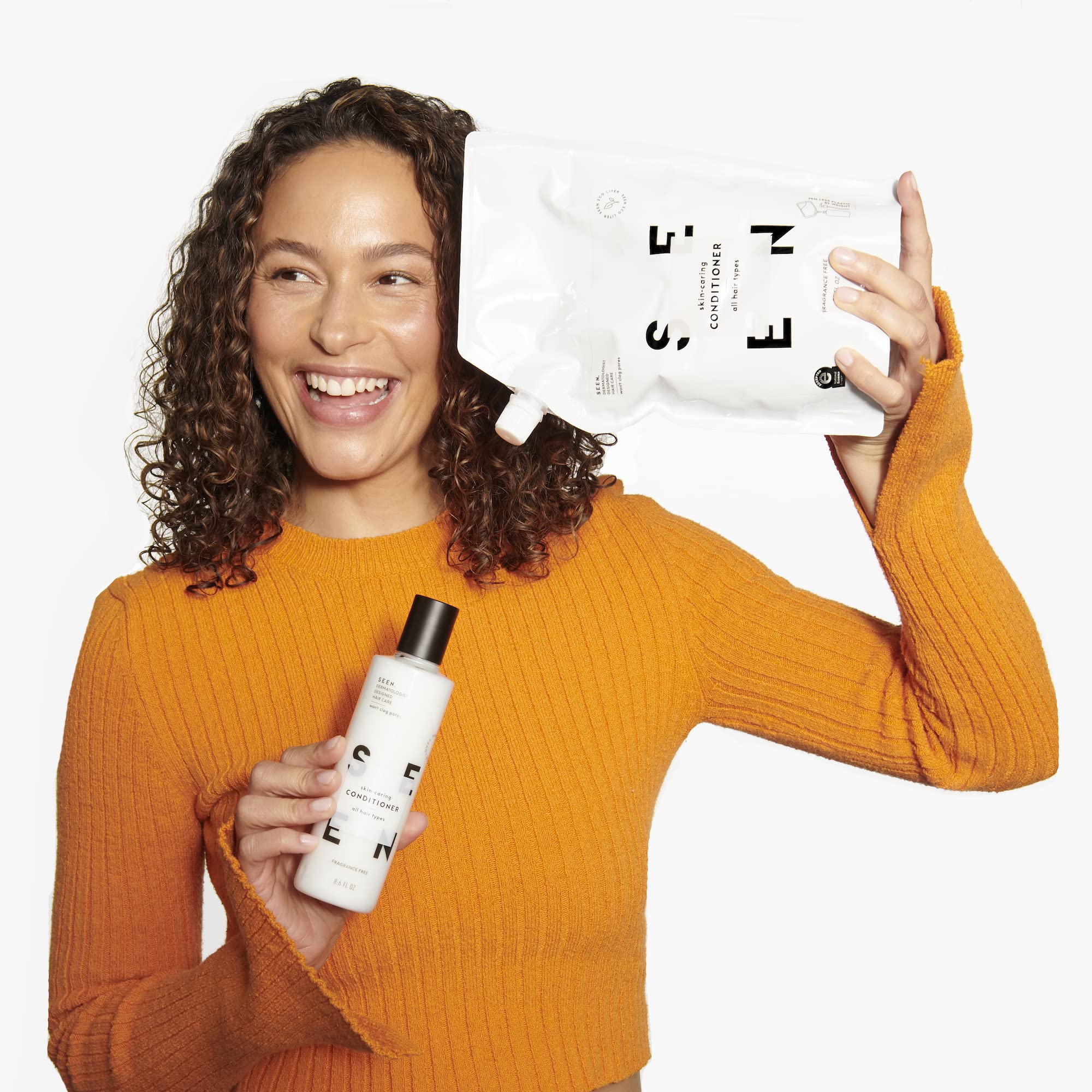 SEEN Conditioner Eco-Refill | Sulfate-Free & Non-Comedogenic Hair Conditioner for Sensitive & Acne-Prone Skin | Dermatologist Developed | Light Scented | Perfect for Daily Hair Care & Scalp Health