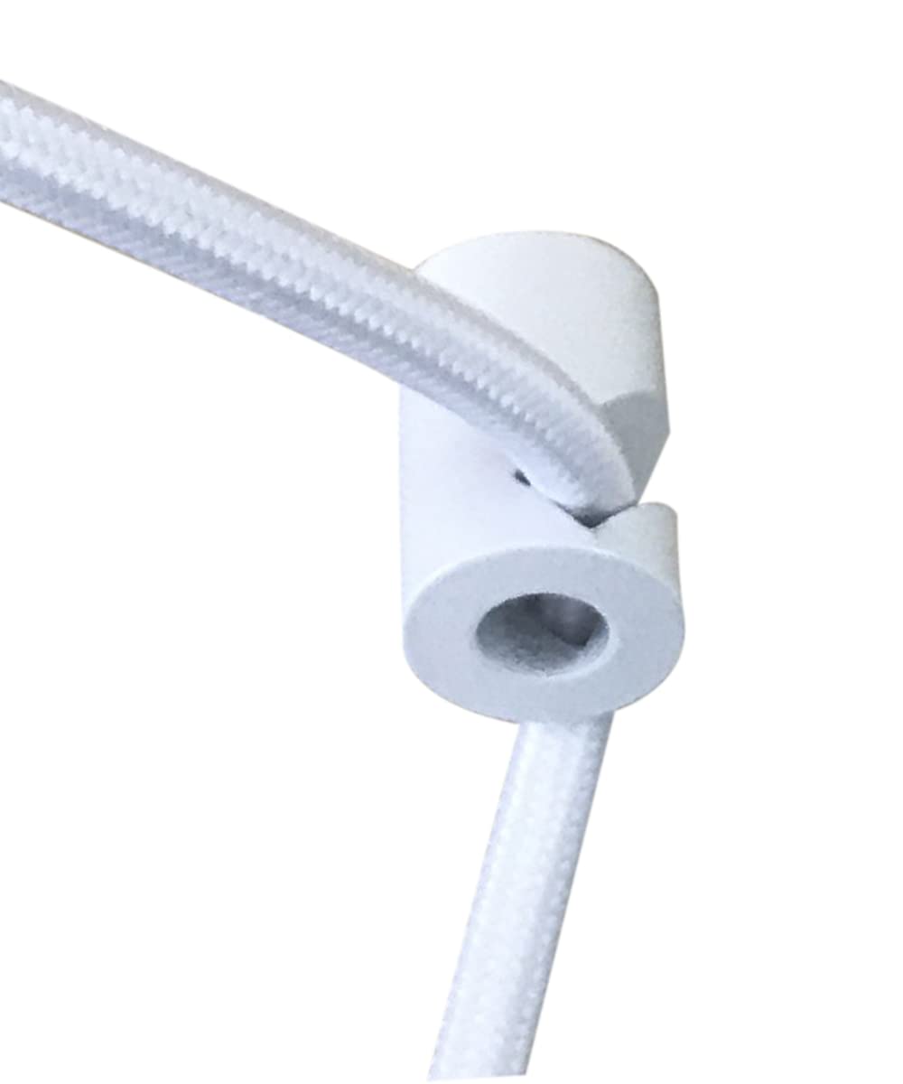 HomeConcept 2-Light Plug-in Swag Pendant with Diffuser - 14 Inch Chocolate Burlap Shade & White Cord - Perfect for Kitchen Island, Dining Room or Bedroom Lighting