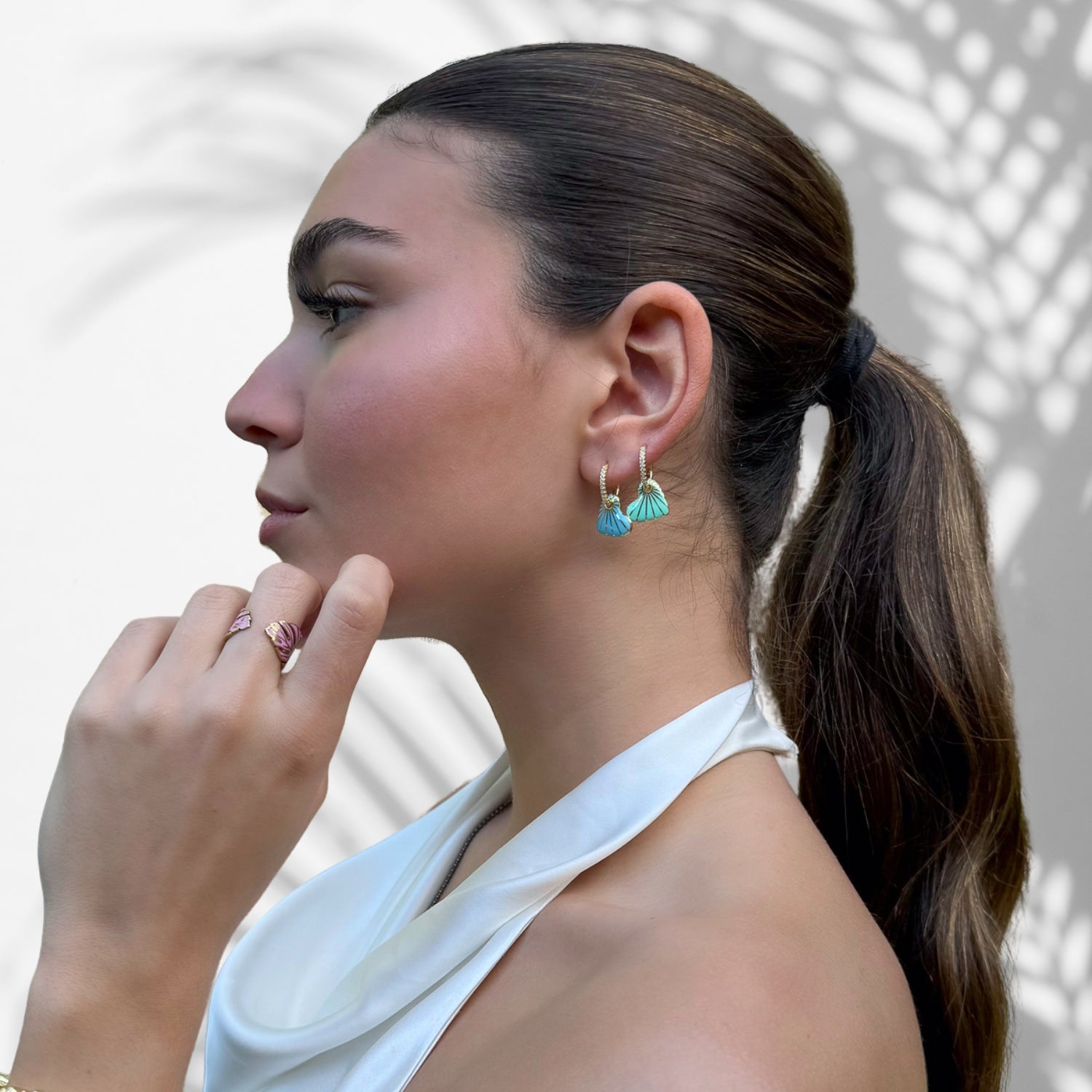Green Enamel Heart Diamond Hoop Gold Earrings for Women - Elegant Dangle Drop Earrings for Valentine's Day, Anniversary Gift, Party & Wedding Jewelry