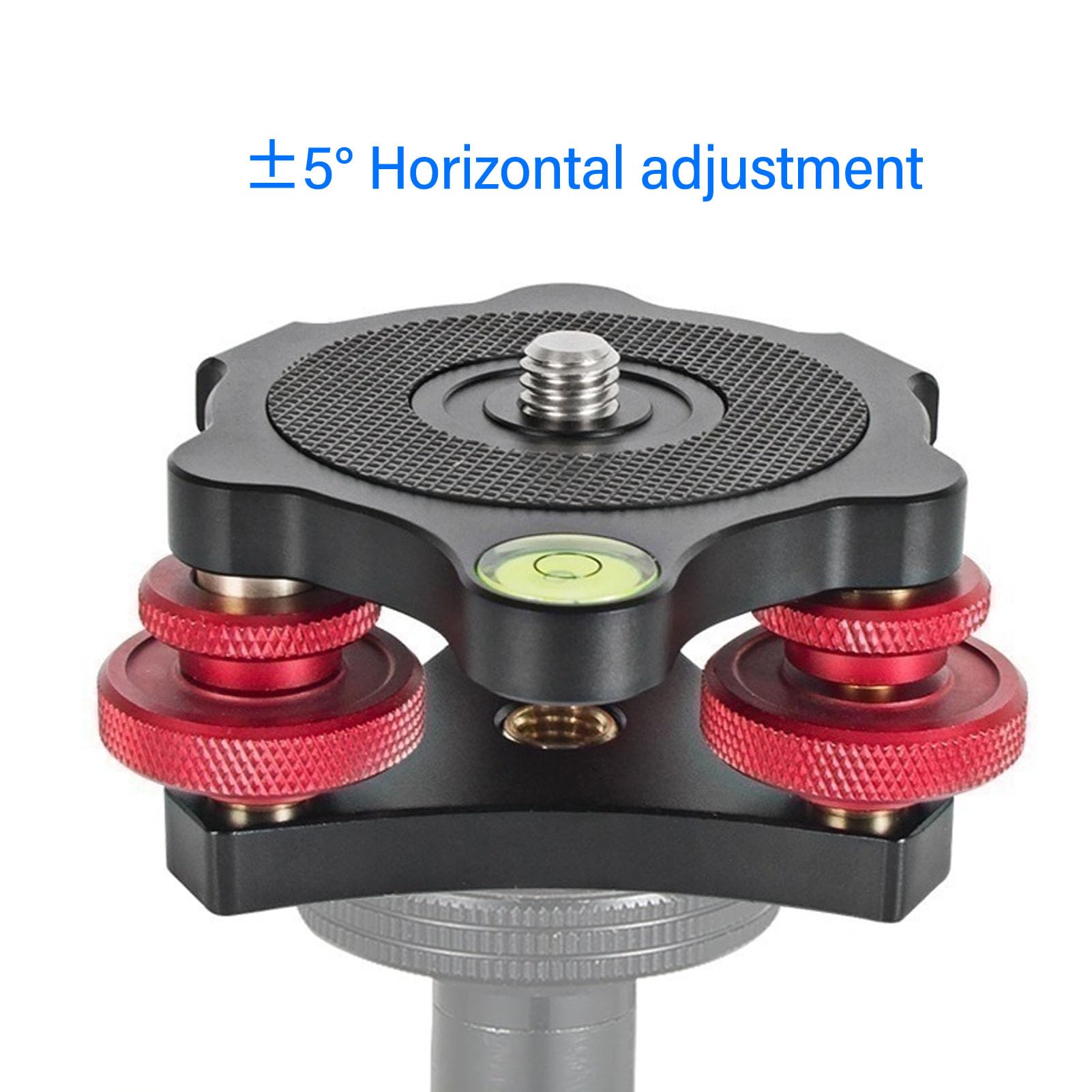3 Axis Tripod Leveling Base - Aluminum Alloy Camera Leveler with 3 Bubble Levels & ±5° Adjustment for Macro/Panoramic Photography | 3/8