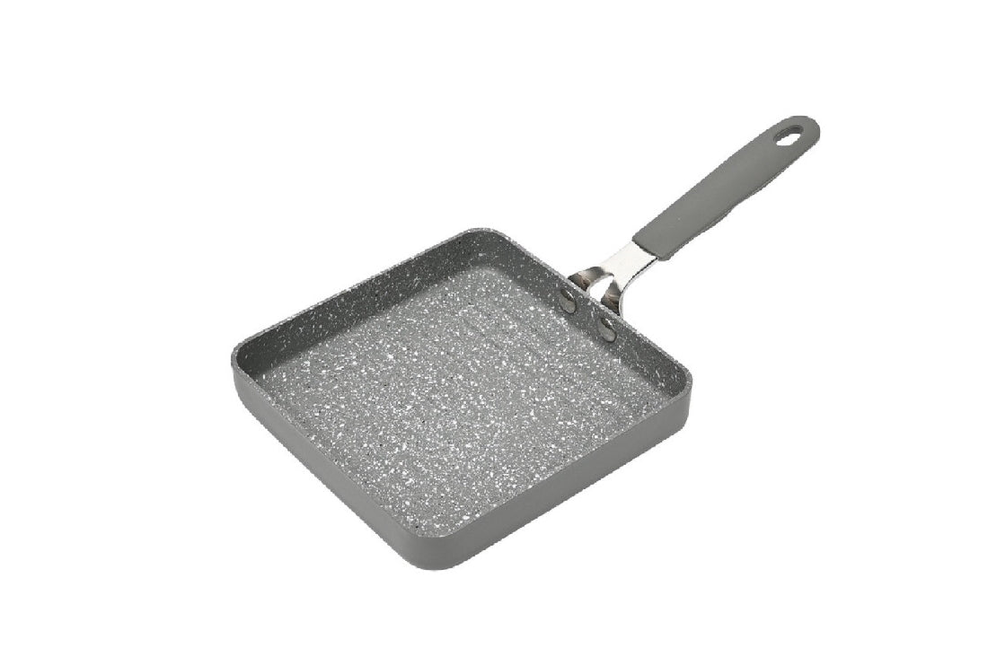 Classic Mini Grill Pan 14cm Nonstick Skillet - Grey Cast Iron Cookware for Stovetop & Oven - Perfect for Eggs, Pancakes & Small Meals