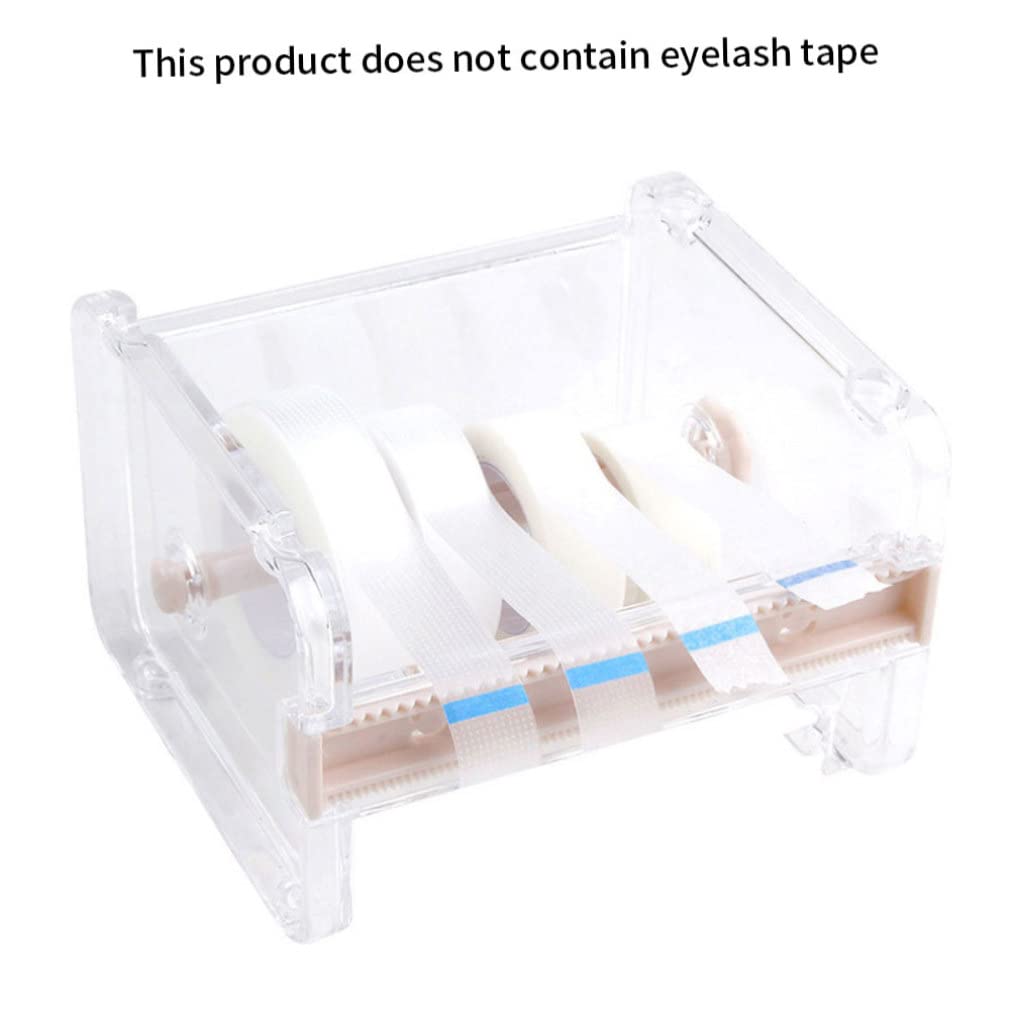 Clear Tape Dispenser for Eyelash Extensions - White Tape Holder Organizer with Lash Tape Separator - Perfect for Salon, Beauty Studio & Home Lash Application
