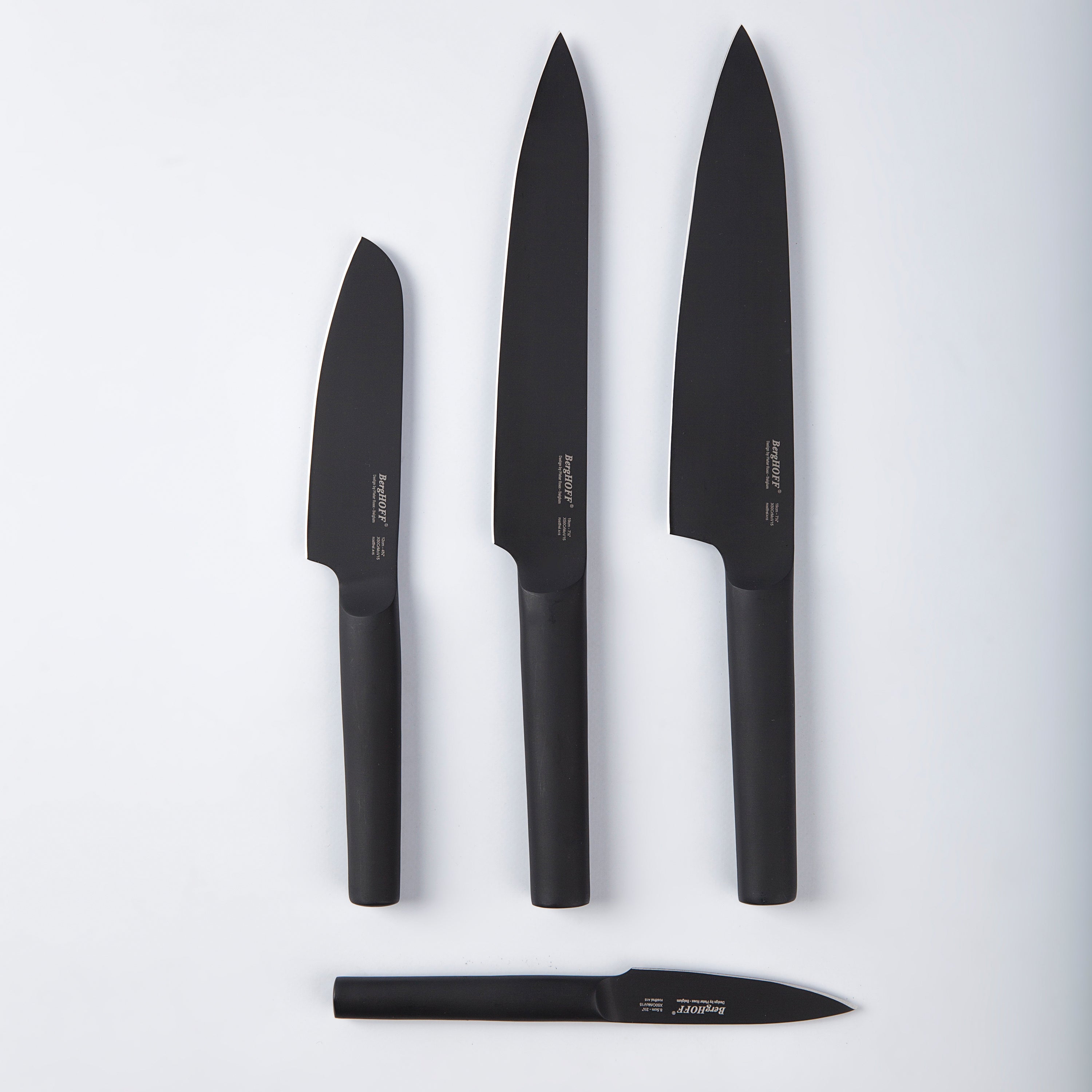 BergHOFF Ron 3.35 Inch Stainless Steel Paring Knife - Sharp Kitchen Utility Knife for Peeling, Slicing & Precision Cutting - Perfect for Fruits, Vegetables & Small Food Prep (Black)