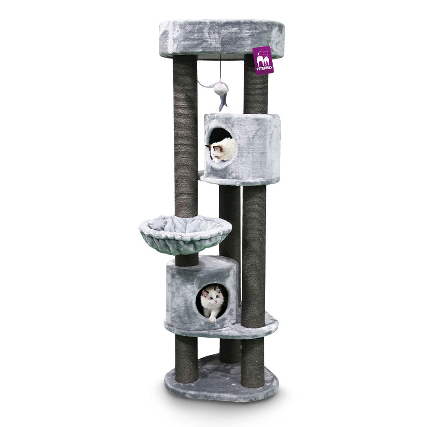 Premium 180cm Cat Tree for Large Cats - Kings & Queens Charlotte Cat Tower with Scratching Posts, Perches & Condo - Perfect for Indoor Play & Climbing for Your Feline Friend