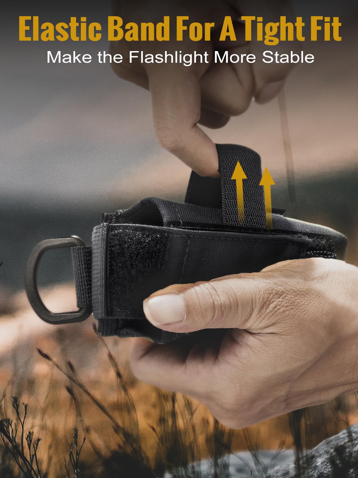 OneTigris Tactical Flashlight Holster - 1000D Cordura Nylon MOLLE Flashlight Pouch Holder for Belt - Durable & Secure for Outdoor, Camping, Hiking & Emergency Use