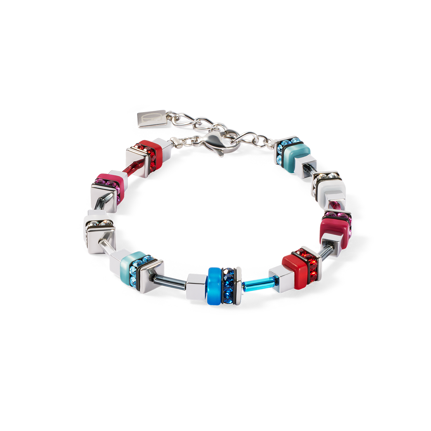 Modern Future Cube Bracelet - Blue & Red Stylish Unisex Cuff for Men & Women | Perfect for Casual Wear, Parties & Gifts
