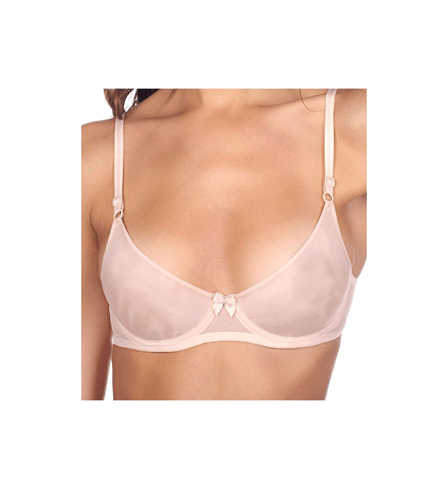 Women's Comfortable Mesh Underwire Demi Bra - Breathable Lace Lingerie for Everyday Wear & Special Occasions