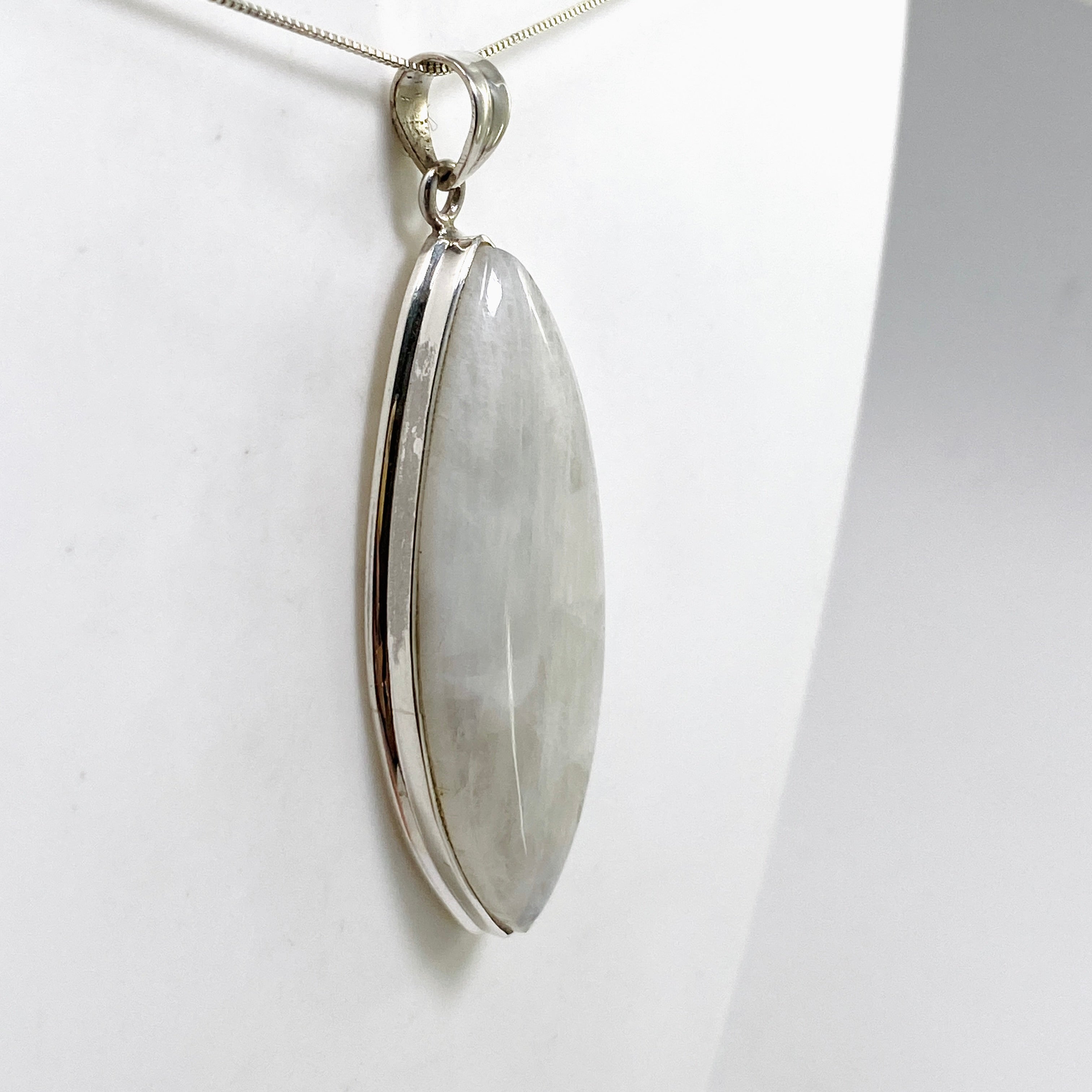 Moonstone Marquise Cabochon Pendant Necklace - 925 Sterling Silver Jewelry for Women - Perfect for Weddings, Parties & Everyday Wear