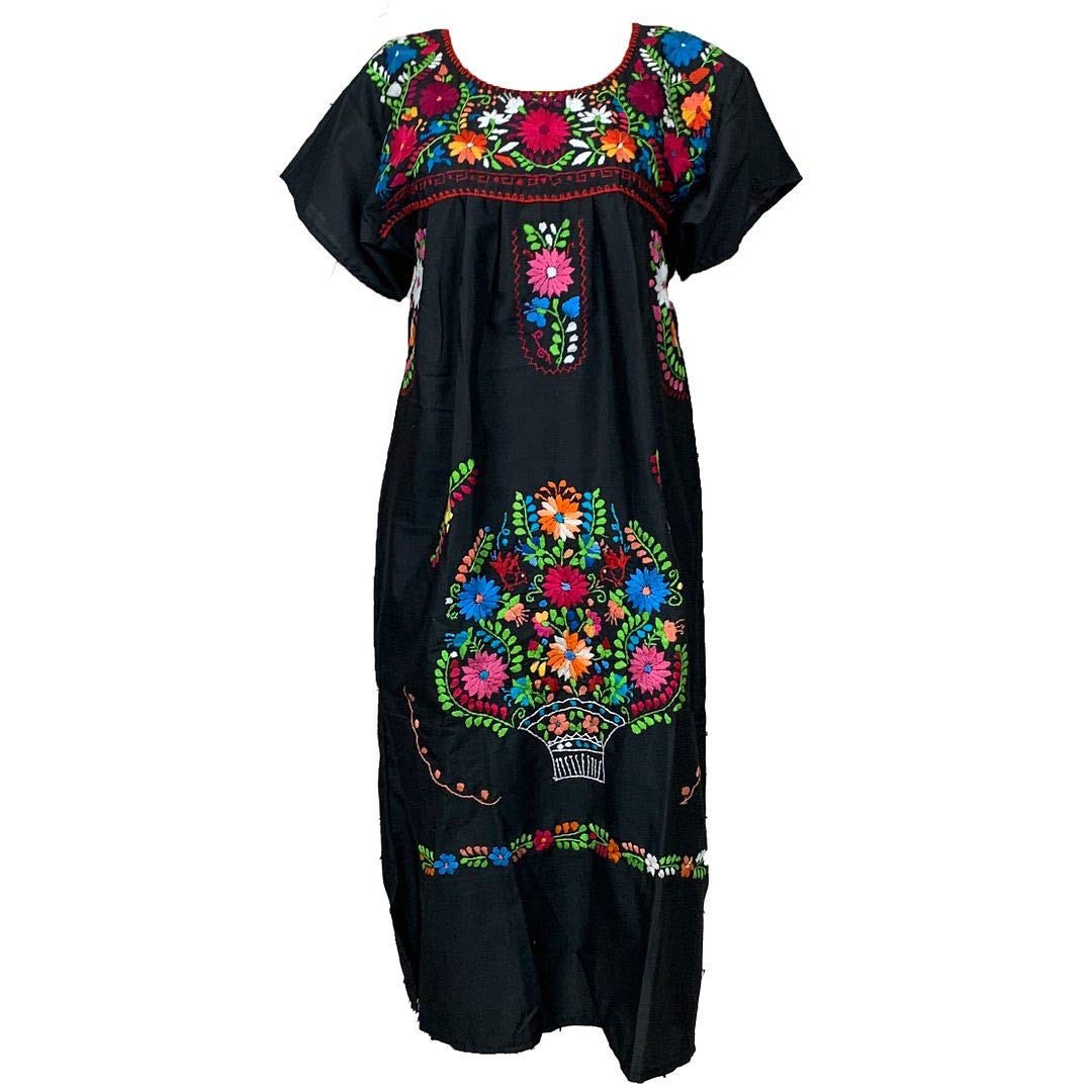 Handmade Mexican Embroidered Dress - Traditional Floral Design for Women | Perfect for Festivals, Vacations & Boho Fashion