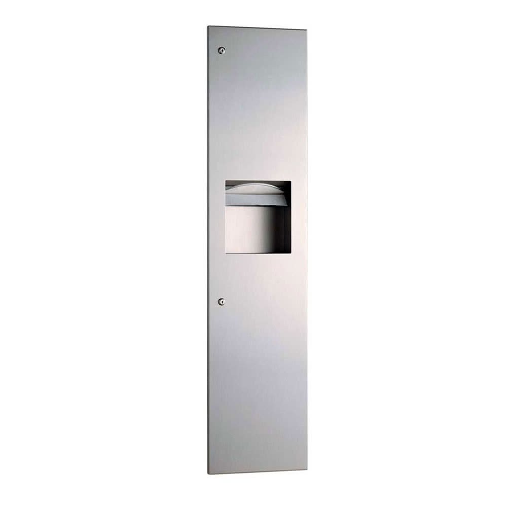 B-3803 TrimLine Series Recessed Paper Towel Dispenser & Waste Receptacle Combo by TableTop King - Ideal for Restrooms, Kitchens, and Commercial Spaces