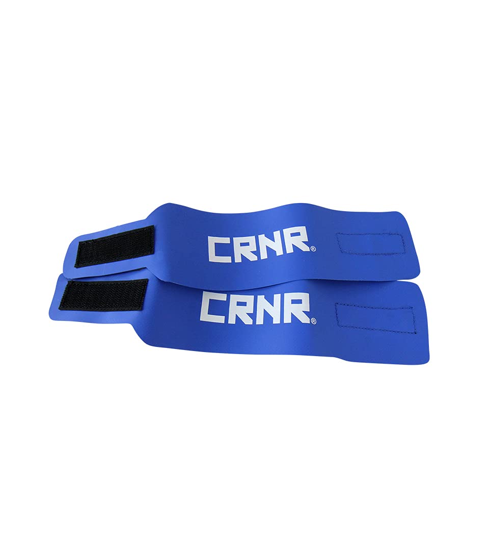 Combat Corner 4-Pack CRNR Tournament Ankle Bands (2 Red & 2 Blue) - Soft Vinyl Wrestling Score Bands with Hook & Loop Closure - Perfect for MMA, BJJ & Wrestling Competitions