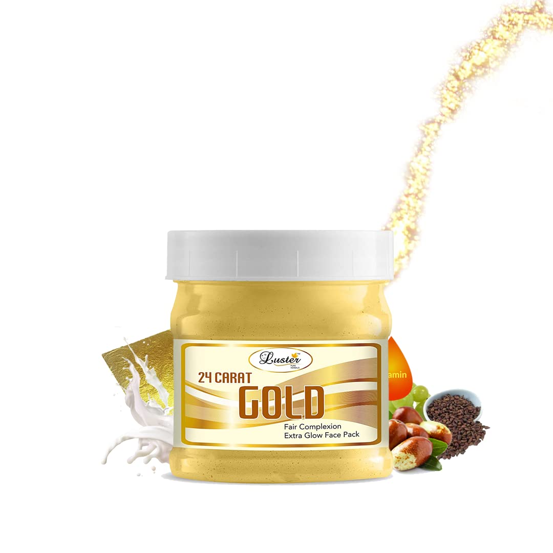 24K Gold Face Mask for Glowing & Brightening Skin - Oily & Dry Skin Care - Paraben & Sulfate Free - 500g - Perfect for Spa Day, Self-Care Routine & Gift Giving