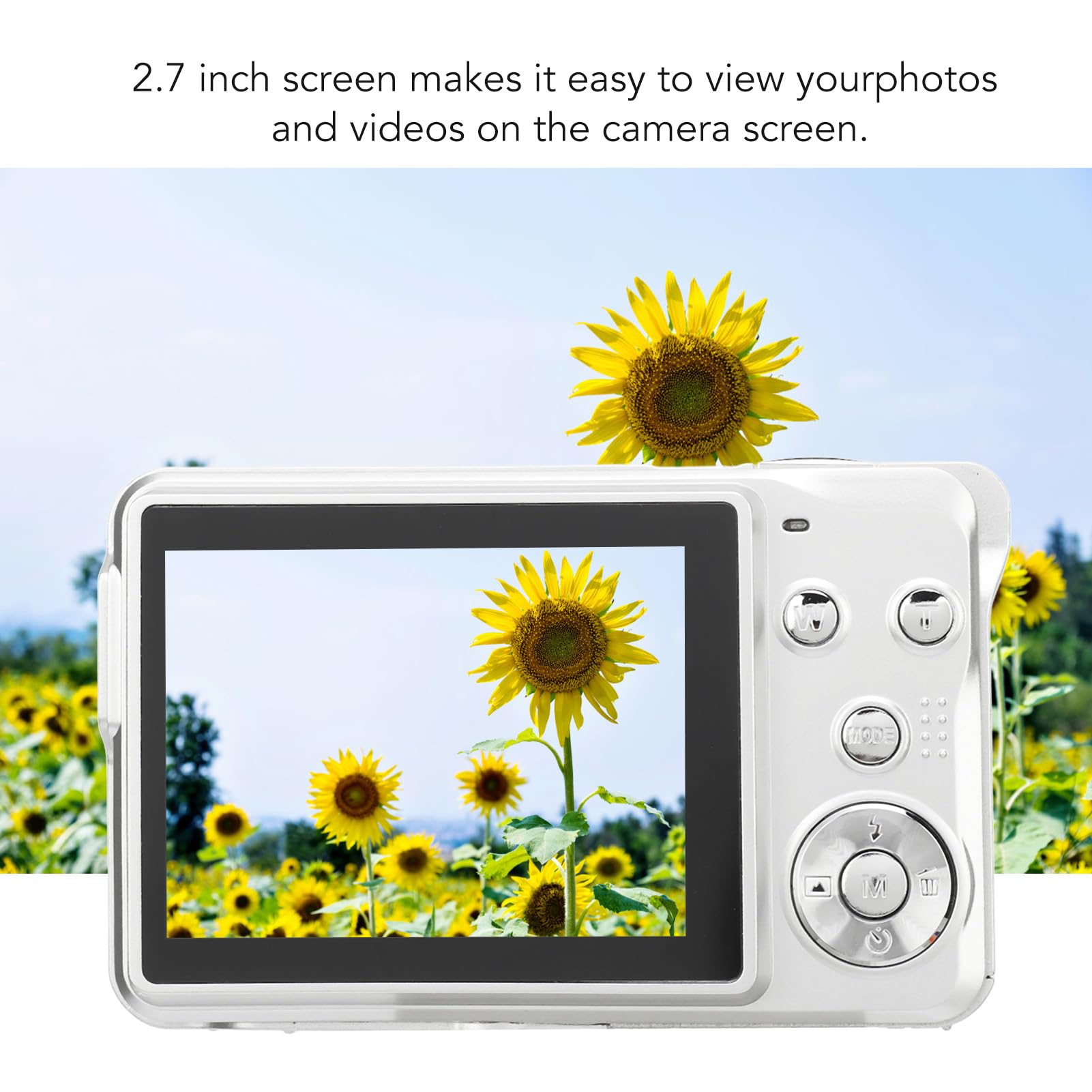 4K 56MP Digital Camera with 20X Zoom & Autofocus - Compact HD Vlogging Camera for Travel, Photography - Perfect for Teens, Boys & Girls (Silver) - Capture Adventures, Family Moments & Social Media Content