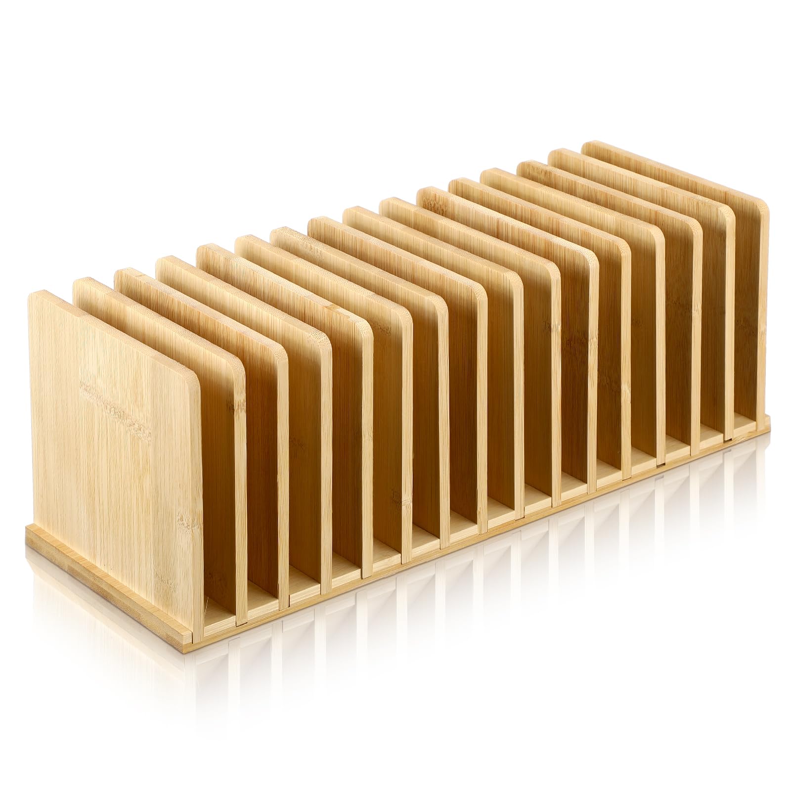 Wooden Desk Mail Organizer - 15 Slot File Holder, Letter Sorter & Document Storage Tray for Office, Home, or Workspace | Perfect for Bills, Letters, Phone & Paper Organization (Natural Wood Color)
