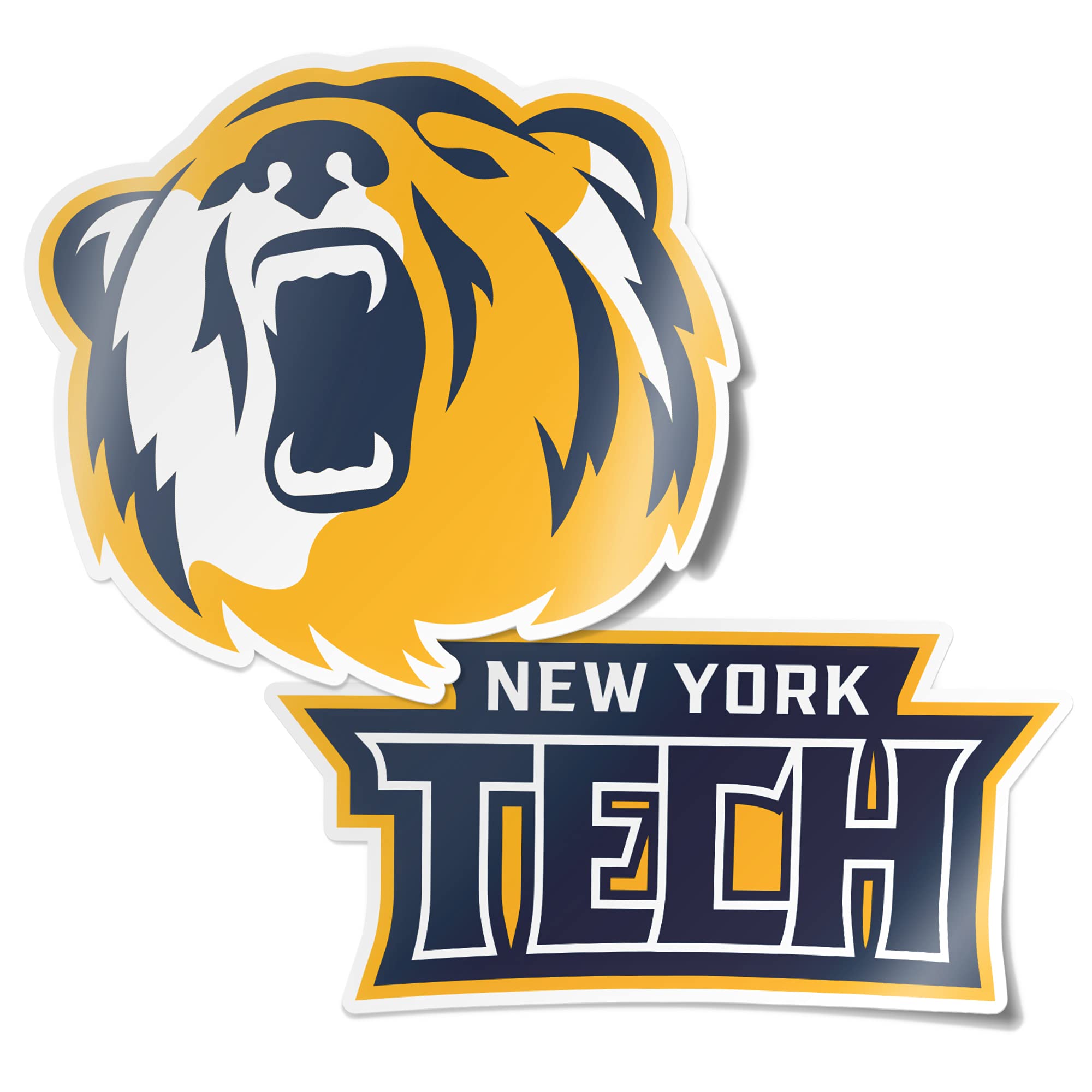 NYIT Bears Vinyl Decal Sticker Set - 4 Inch Waterproof Laptop, Water Bottle & Car Decals - Desert Cactus Design for College Students, Alumni & Fans - Perfect for Scrapbooking, School Spirit & DIY Projects