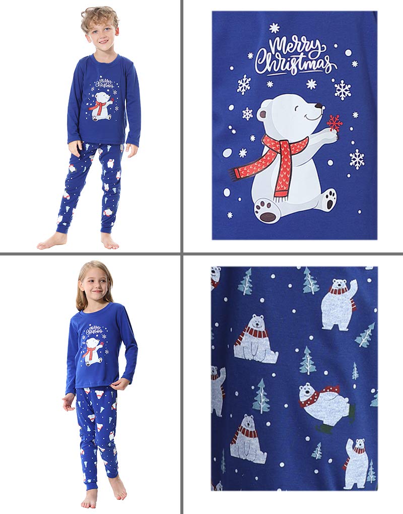 Family Matching Pajama Sets - Polar Bear Sleepwear for Christmas & Family Night