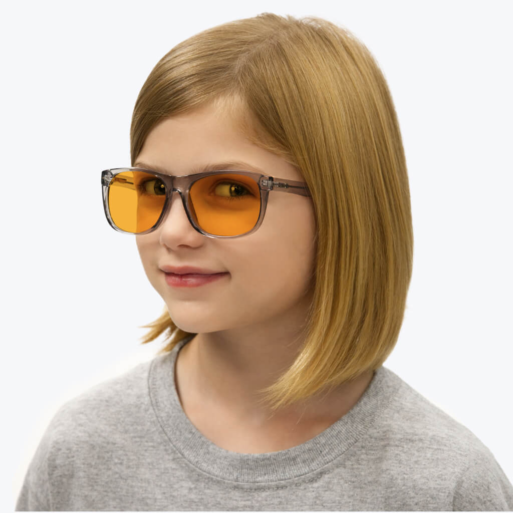 SunDown Kids Blue Light Blocking Glasses for Kids - Pearl Grey Reading Glasses | Reduce Eye Strain for Screen Time & Night Reading