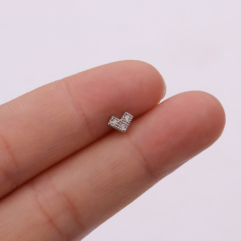 20G Snowflake Cartilage Conch Sleeper Stud Earrings for Women - HSPJ1917 | Dainty Hypoallergenic Earrings for Daily Wear & Special Occasions