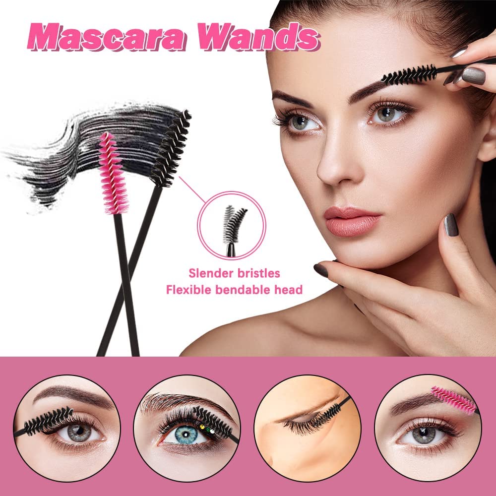 AKADO 50pcs Disposable Lip Wands & Mascara Brushes - Lipgloss Applicators, Lipstick Tester Wands, Eyelash Brushes for Makeup Artists & Beauty Salons (Multicolor) - Perfect for Professional Makeup Application, Sanitary Beauty Sampling, and DIY Cosmetic Mixing