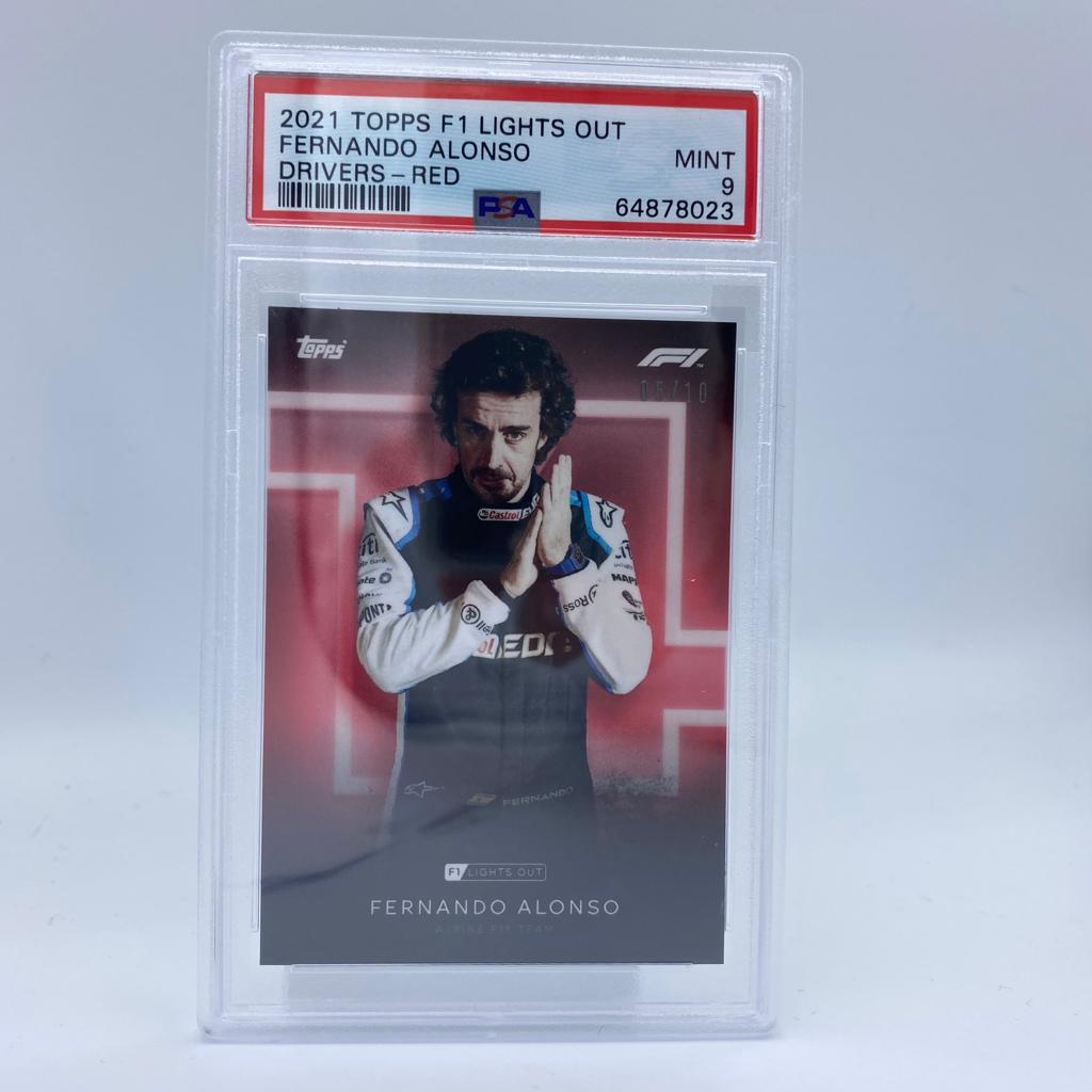 2005 Topps Fernando Alonso PSA 9 Graded Red Parallel Racing Card - Perfect for F1 Collectors and Memorabilia Displays