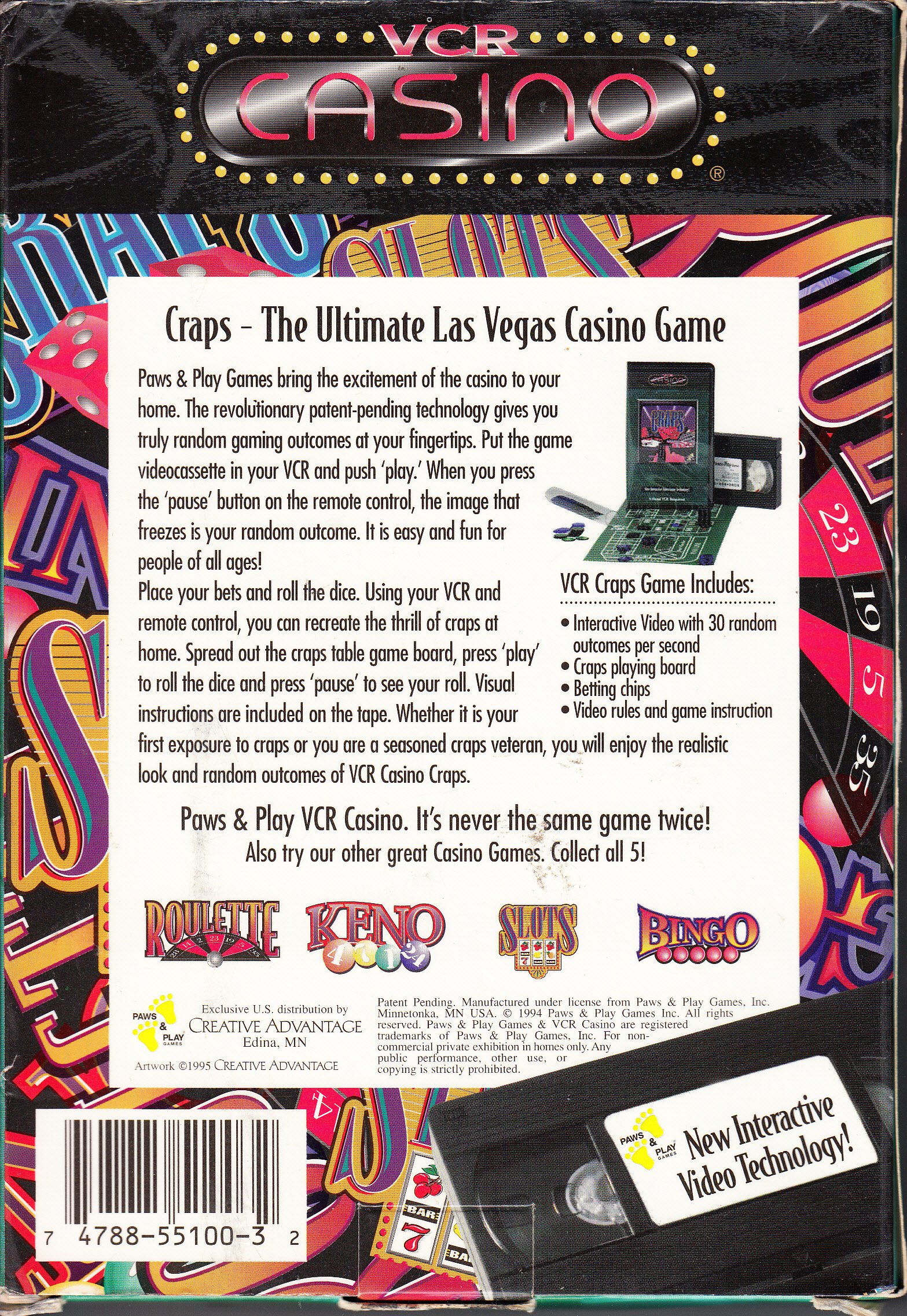 VCR Remote Control for Casino Craps Games - Home Gaming Fun
