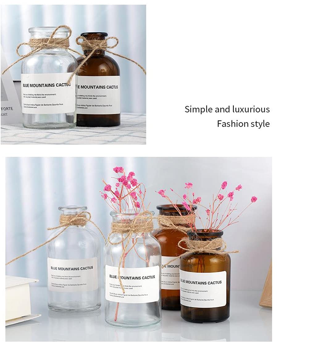 1PC Glass Bud Vase Set - Clear Apothecary Jars for Wedding Centerpiece & Home Decor