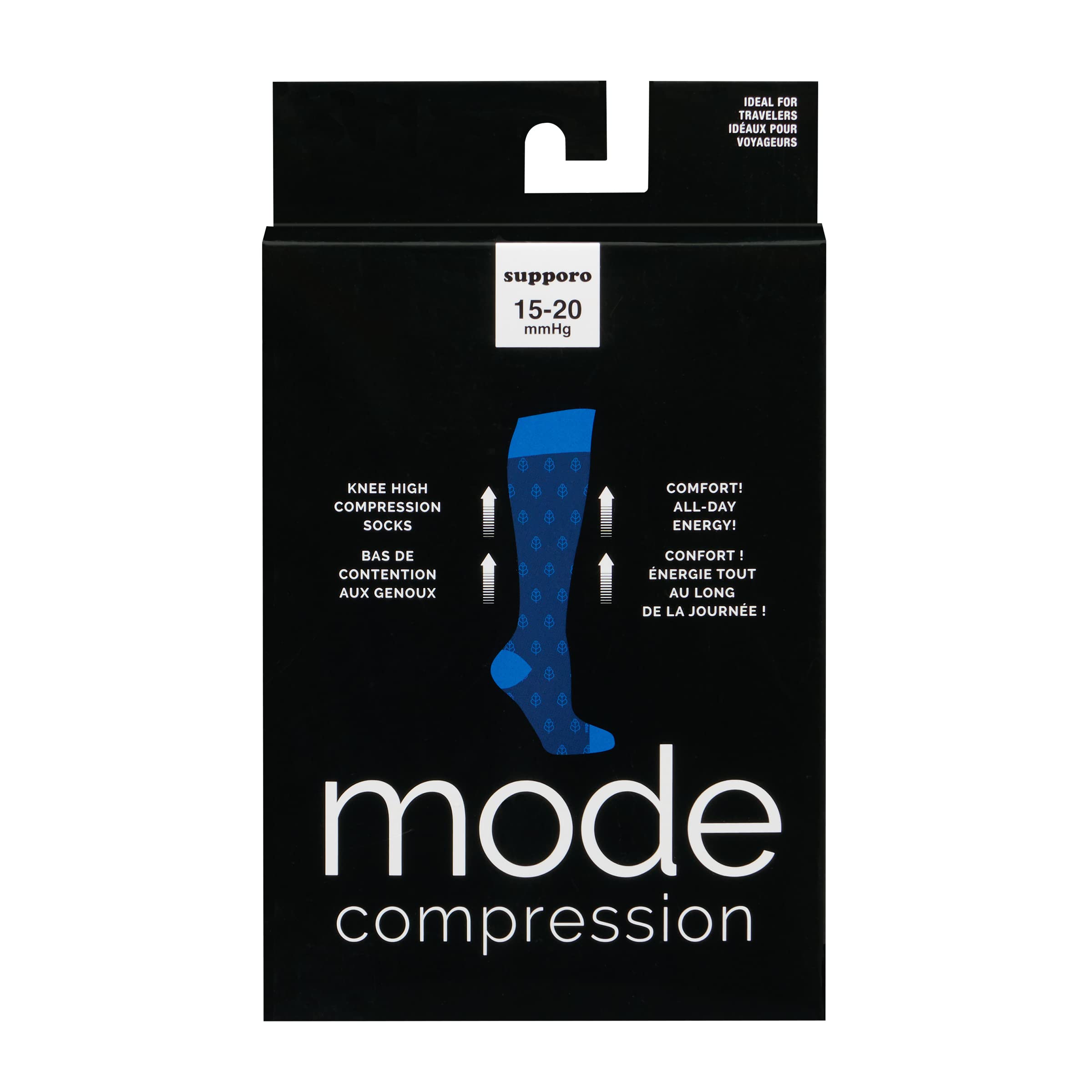 Supporo Unisex Fashion Compression Socks - Classic Blue, Small Size - for Running, Travel & Work - Improve Circulation & Reduce Swelling