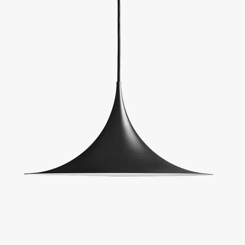 Modern Black LED Pendant Light with Trumpet Shade - Elegant Ceiling Lighting for Dining Room, Kitchen Island, or Bedroom Decor
