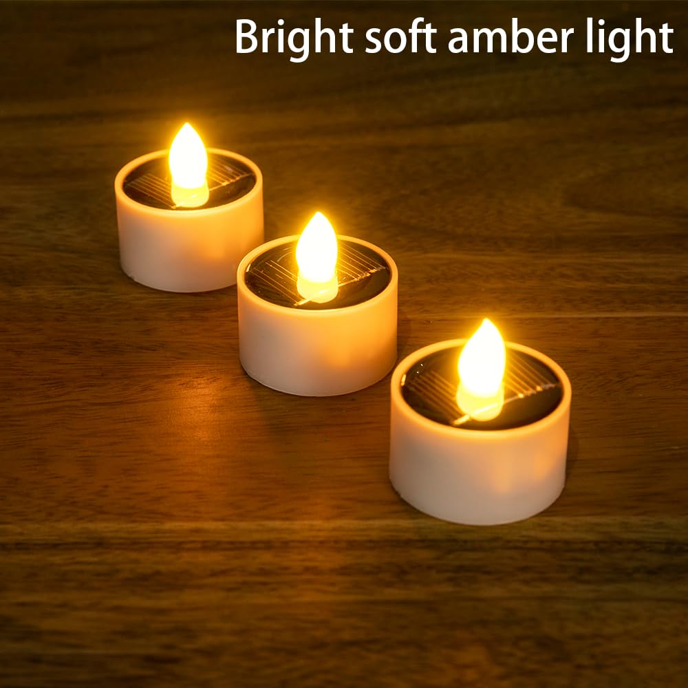 Solar Powered Outdoor Hanging Lanterns - Waterproof Golden Metal Candle Holders with LED Tea Lights - Perfect for Garden, Patio, Pergola, Gazebo & Backyard Decor (Set of 3) - Ideal for Romantic Evenings, Outdoor Parties & Cozy Ambiance