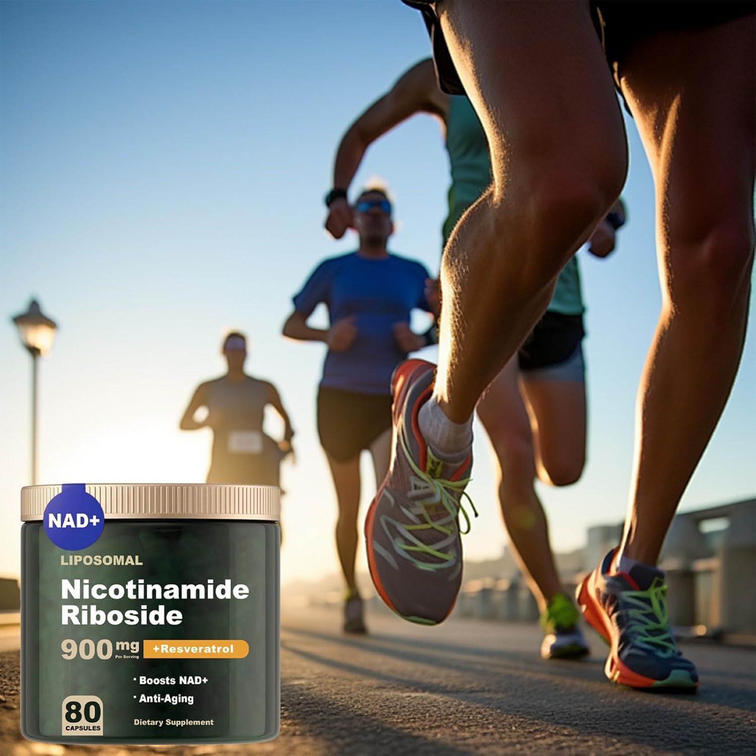 Premium Liposomal NAD+ Supplement with Nicotinamide Riboside, Resveratrol & Quercetin - Anti-Aging, Energy & Cognitive Support - 80 Capsules for Daily Wellness & Longevity