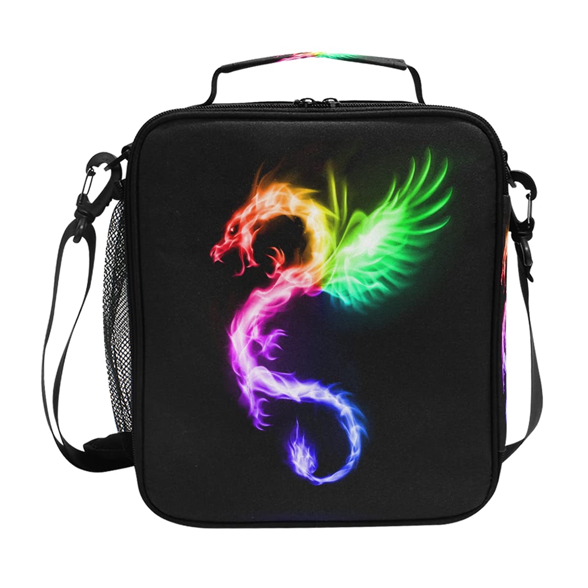 Colorful Dragon Wings Insulated Lunch Box for Adults - Leakproof Reusable Lunch Bag for Work, College, Picnic & Hiking | Cute Lunch Tote for Women & Men | Perfect for Office, School & Outdoor Activities