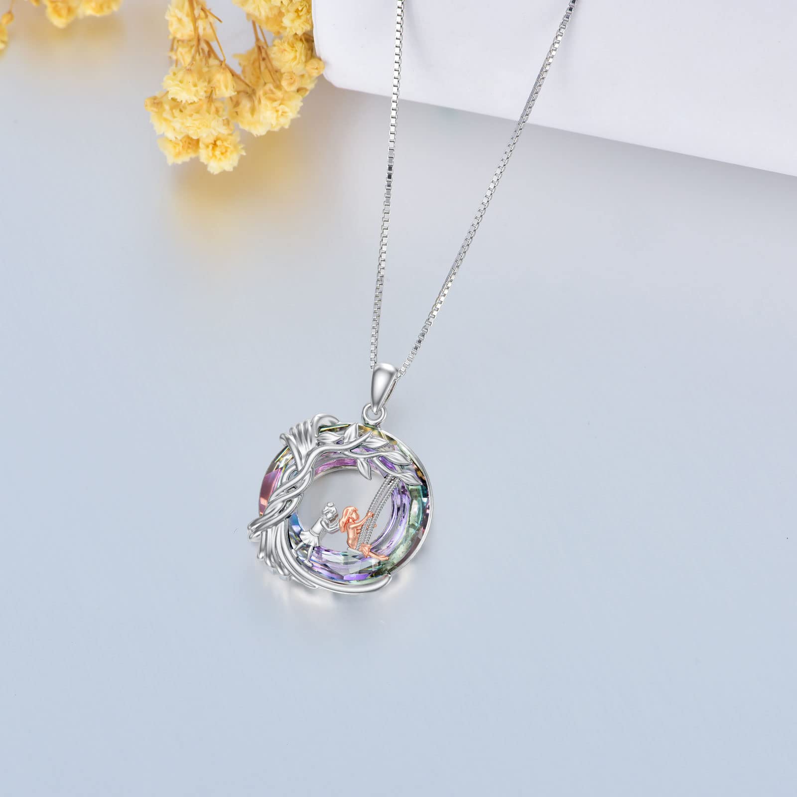 925 Sterling Silver Tree of Life Necklace for Sisters - Crystal Jewelry Gift for Women, Daughter & Friends | Birthday, Mother's Day Present | Sister Bonding & Special Occasion Jewelry