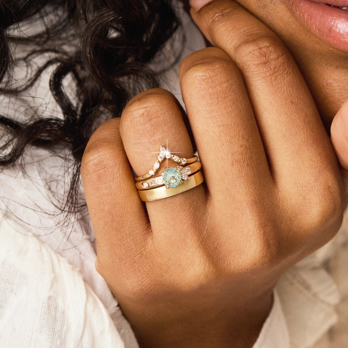 Unique Wild Lover’s Path Ring - 14K Yellow Gold with Round Sapphire Gemstone | Perfect for Anniversary Gifts, Engagement & Romantic Occasions