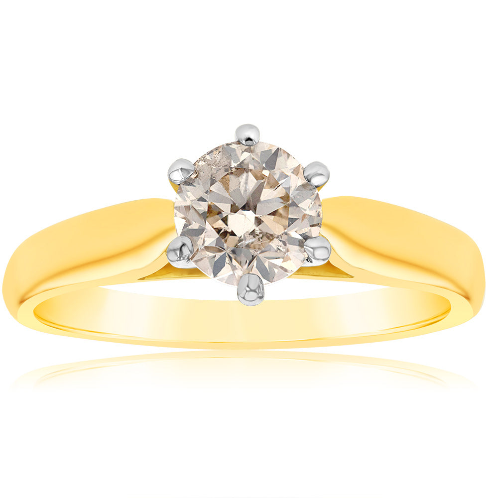 18ct Yellow Gold 1 Carat Australian Diamond Solitaire Engagement Ring - Perfect for Proposals, Anniversaries & Special Occasions