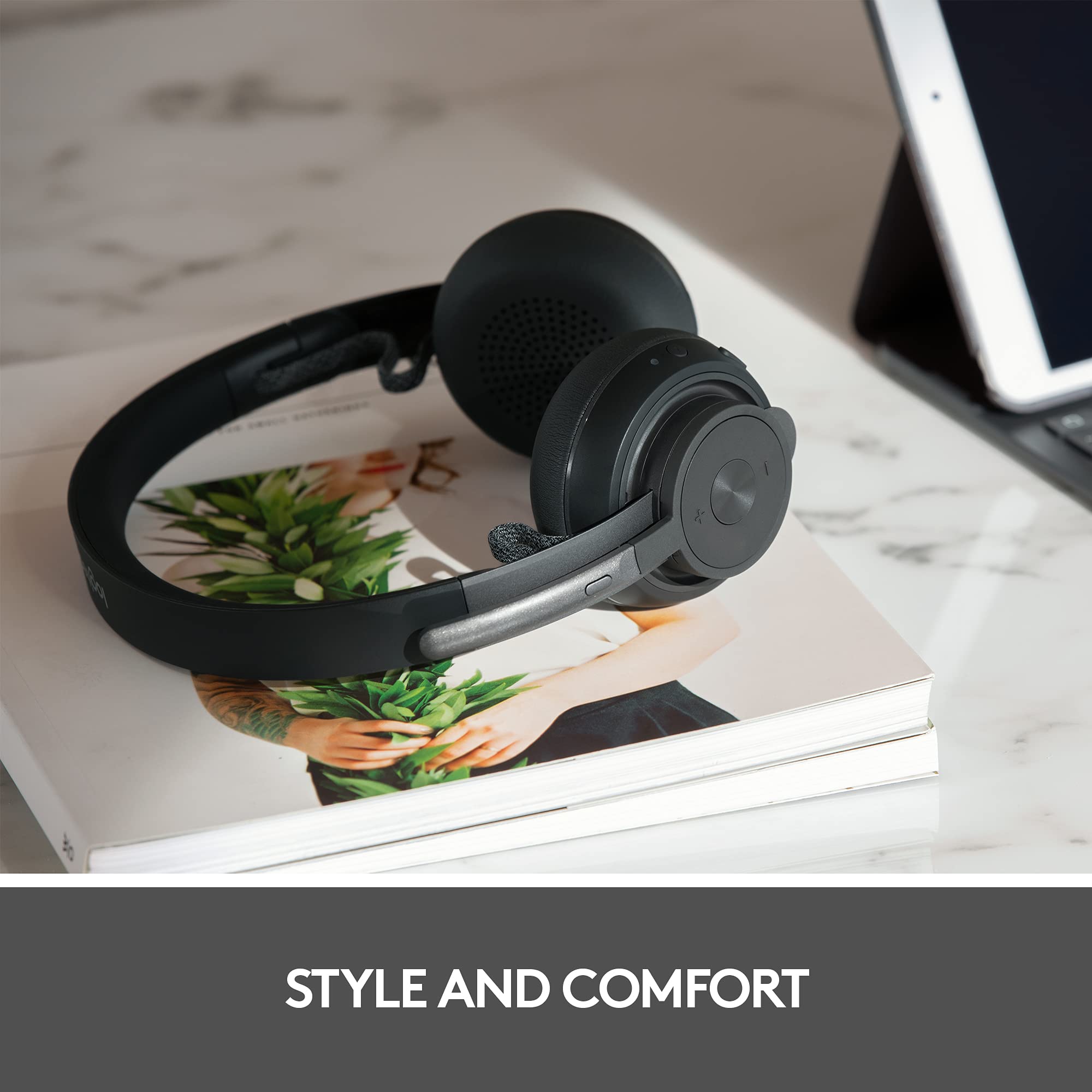 Logitech Zone Wireless Bluetooth Headset with Noise Cancelling Mic - Ideal for Open Office, Remote Work & Video Conferencing