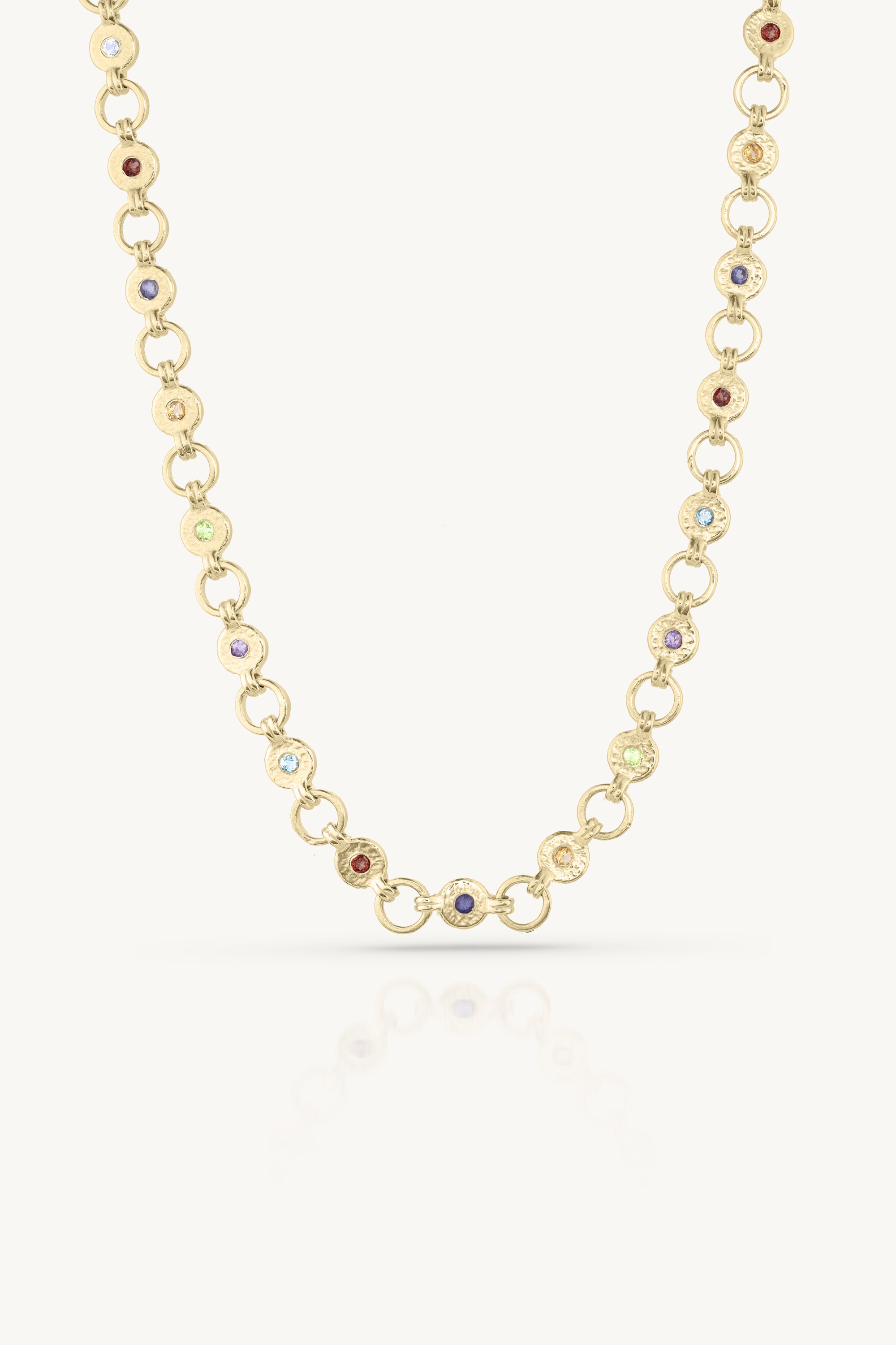 Elegant Ellipse Multistone Gold Necklace for Women - Perfect for Weddings, Parties & Special Occasions