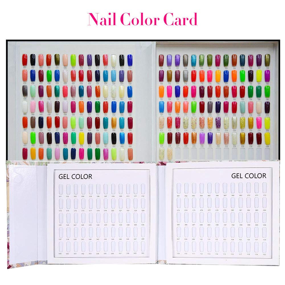 Dioche Modern Nail Art Display Card - 120 Colors Nail Polish Gel Color Swatch Book - Professional Nail Salon Sample Display Board (Striped Cover, 24.5 x 22 x 2cm) - Perfect for Nail Technicians & DIY Manicures at Home