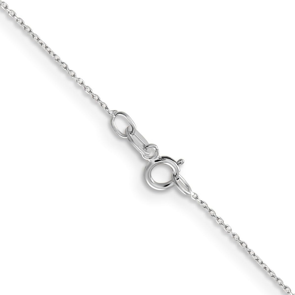 14K Solid Gold D-Cut Cable Chain Necklace for Women & Men - White Gold, 16-30 Inch Adjustable Length | Elegant Layering & Gift for Special Occasions
