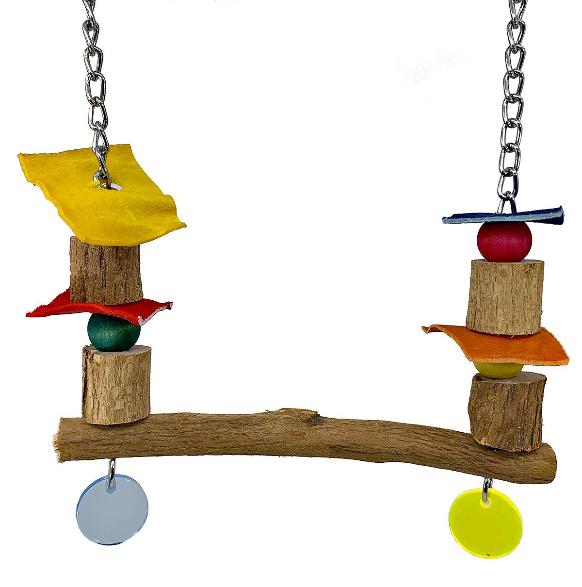 Bonka Bird Toys 3206 Small Chain Swing for Parakeets, Cockatiels & Lovebirds - Colorful Chewable Bird Perch for Cage Play & Exercise