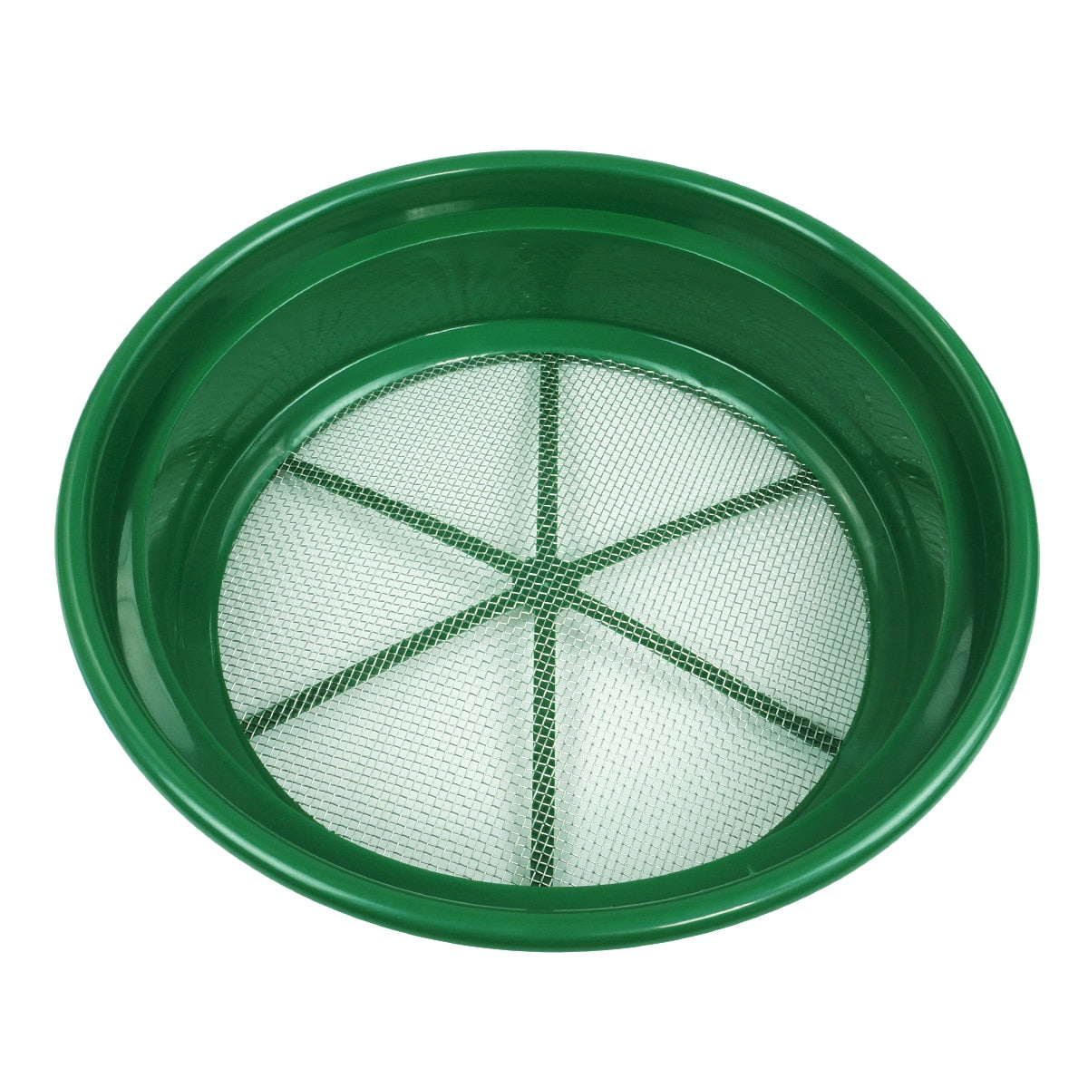 Green Plastic Gold Sifting Pan Classifier - Stackable Mesh Sizes 1/8