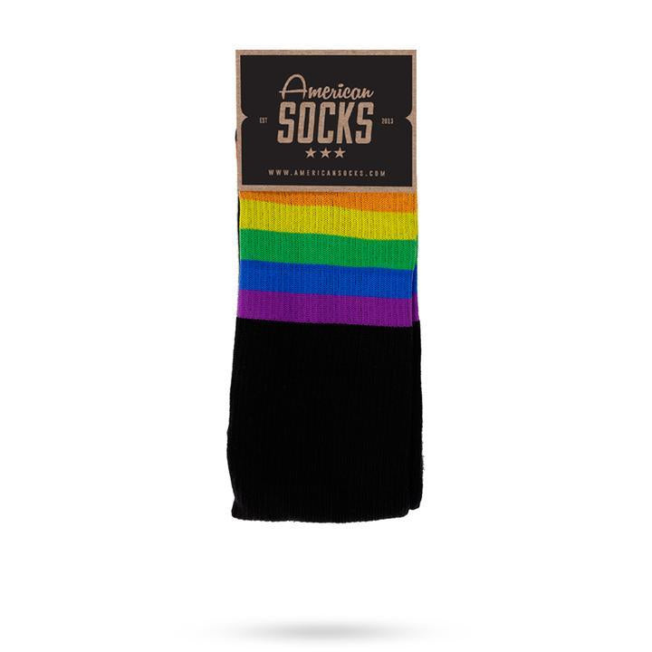 Rainbow Pride Socks for Men & Women - Black Mid High LGBTQ+ Socks - Perfect for Pride Parades, Festivals & Everyday Wear