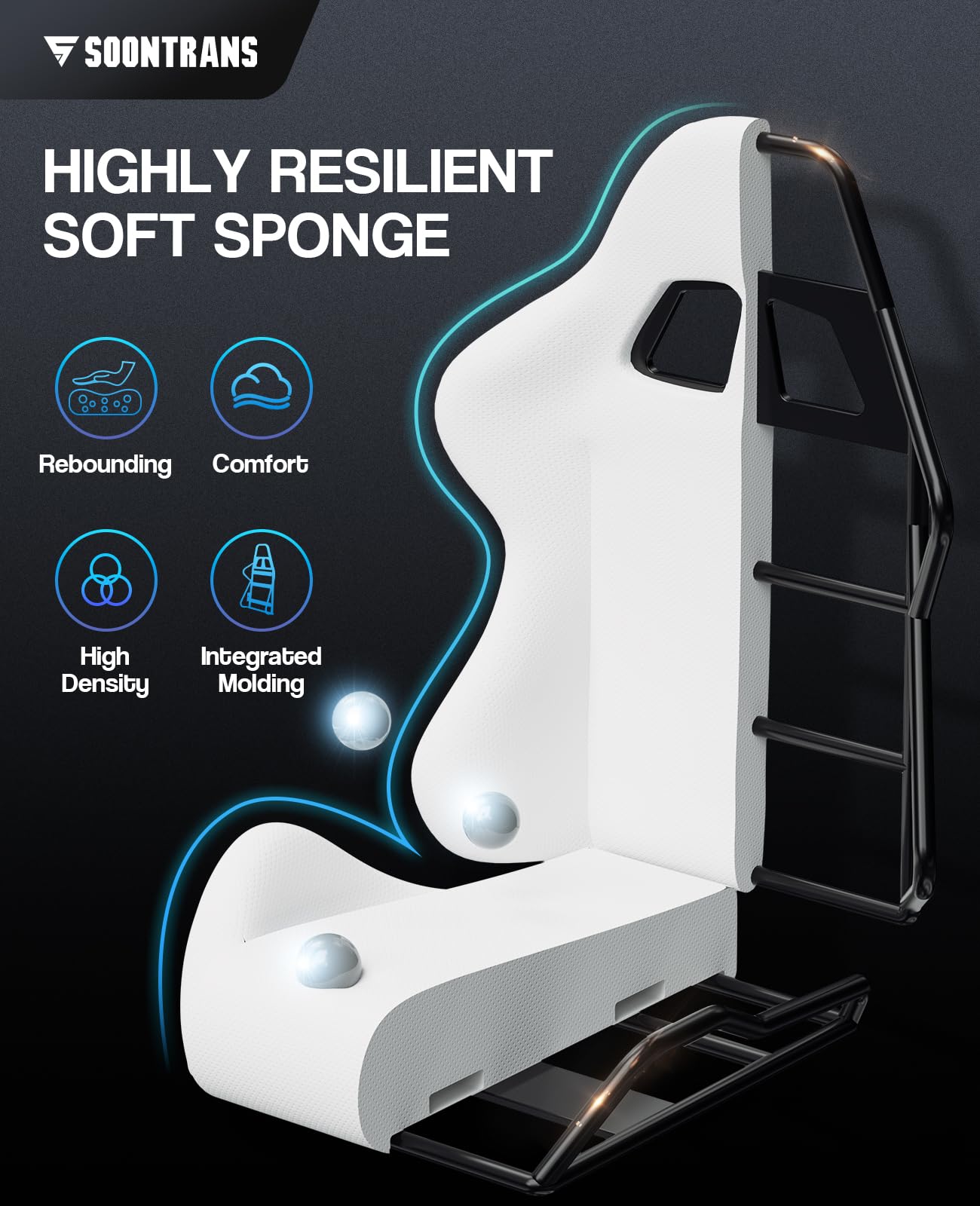Soontrans Ergonomic Gaming Chair with Adjustable Headrest & Lumbar Support - Racing Style Computer Gamer Chair with Footrest (Jungle Green) - Perfect for Esports, Streaming & Home Office Setup