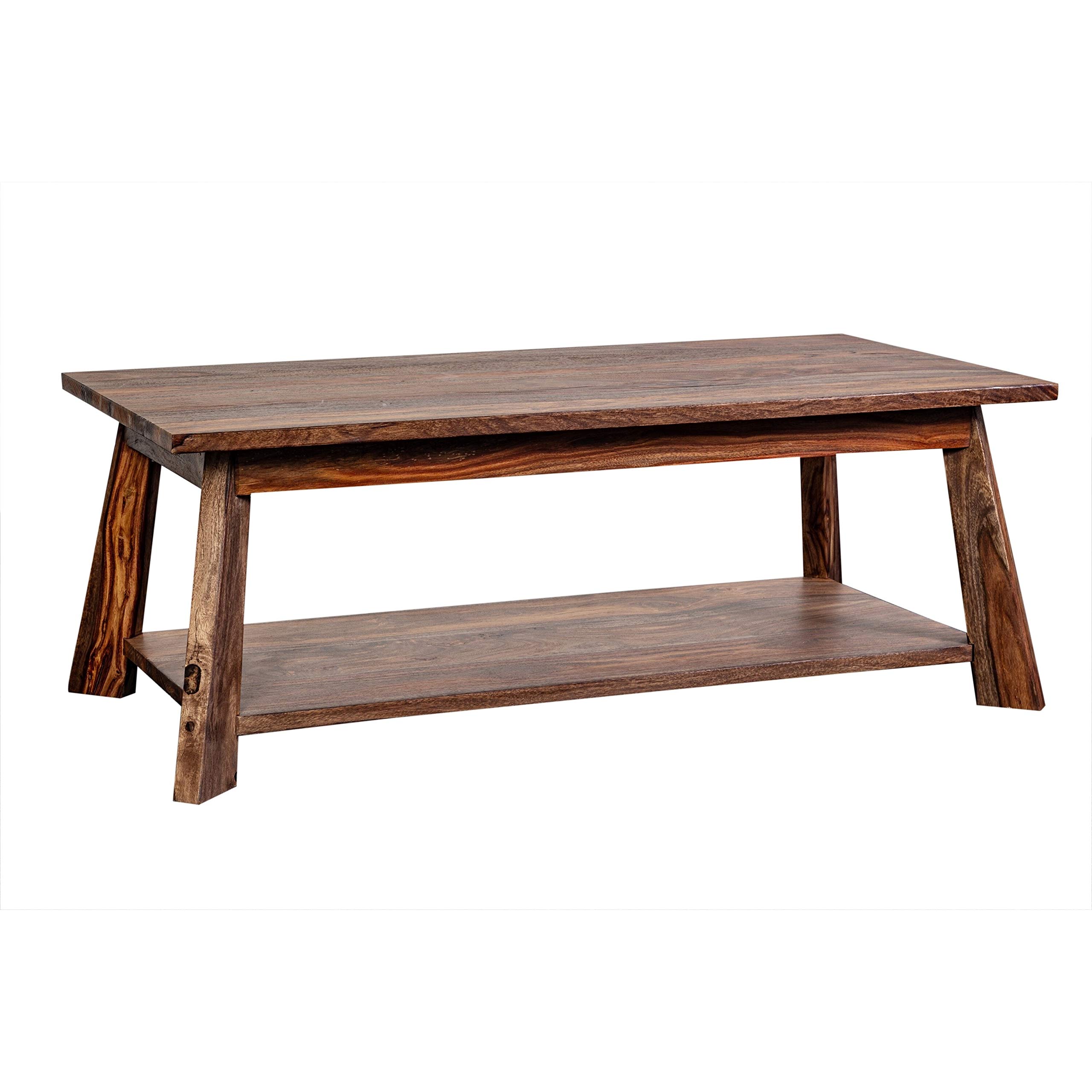Solid Wood Coffee Table - Handmade Natural Transitional Style for Living Room, Lounge & Office - Durable & Stylish Home Decor