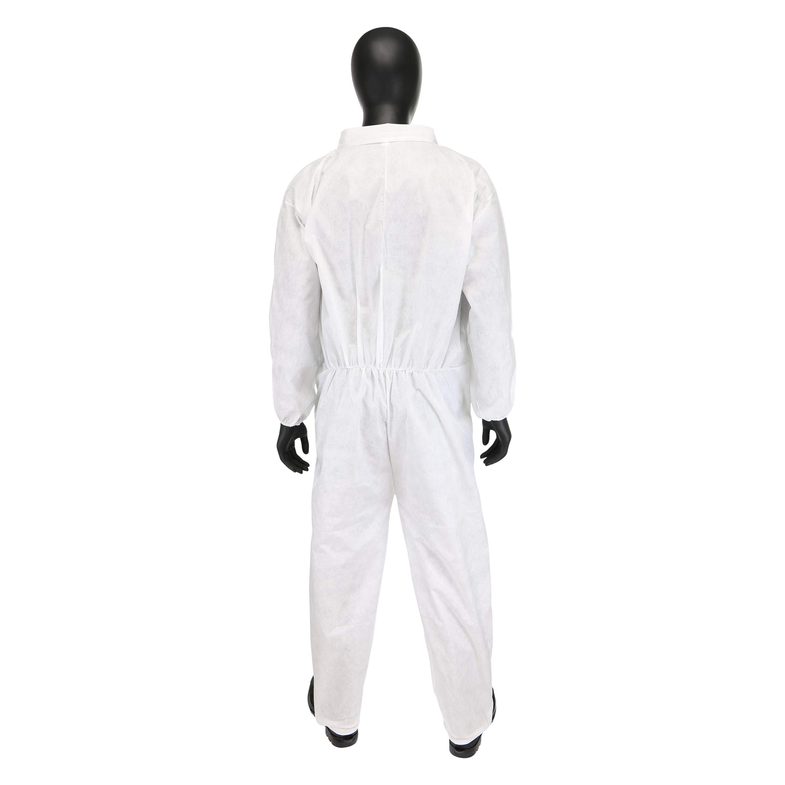 West Chester C3802 PosiM3 Coverall - Pack of 25 White X-Large Safety Work Overalls with Front Zipper & Elastic Wrist | Protective Clothing for Construction, Painting & Industrial Work