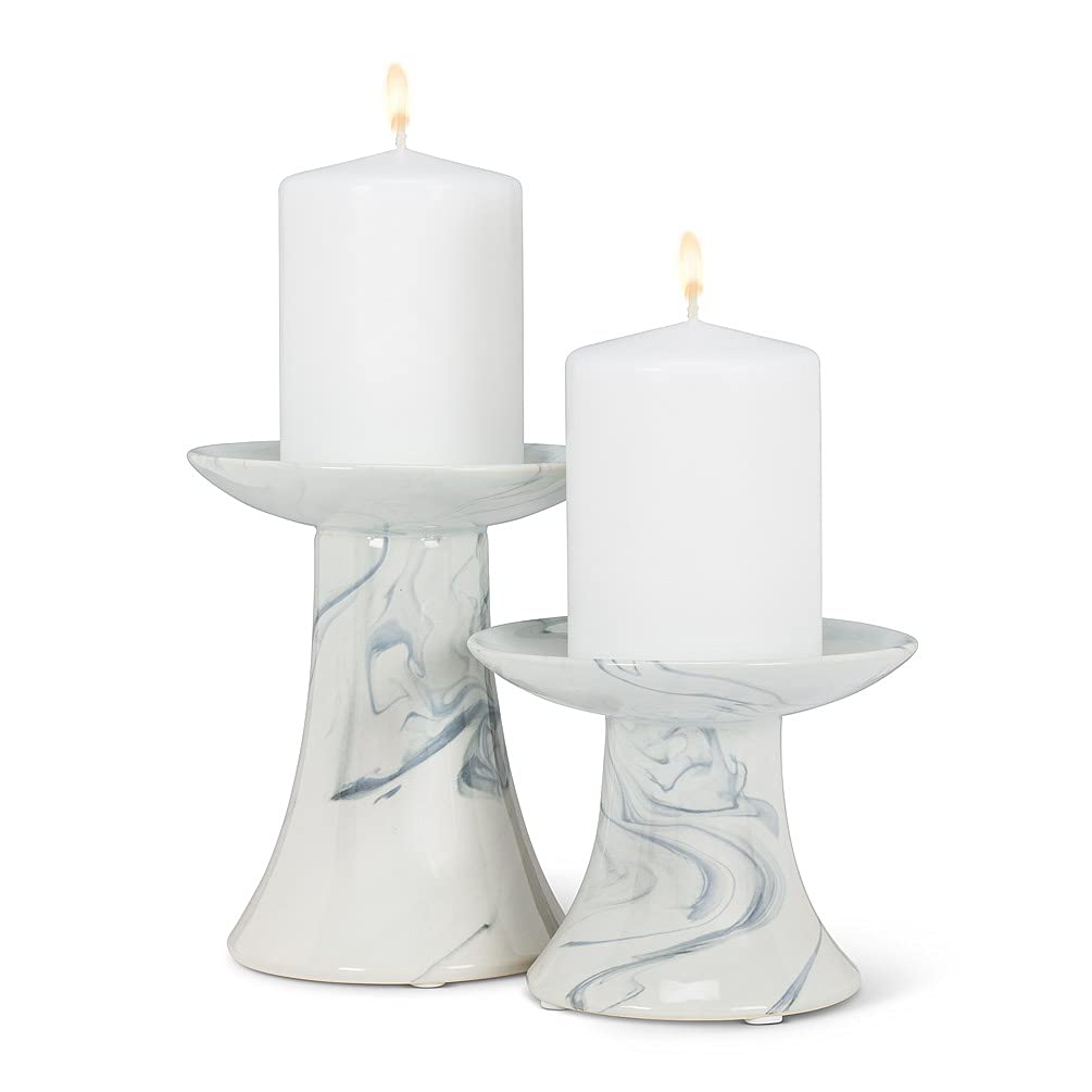 Abbott Collection Medium Cone Pillar Candle Holder - Elegant Home Decor for Dining Table, Wedding, and Party Centerpieces