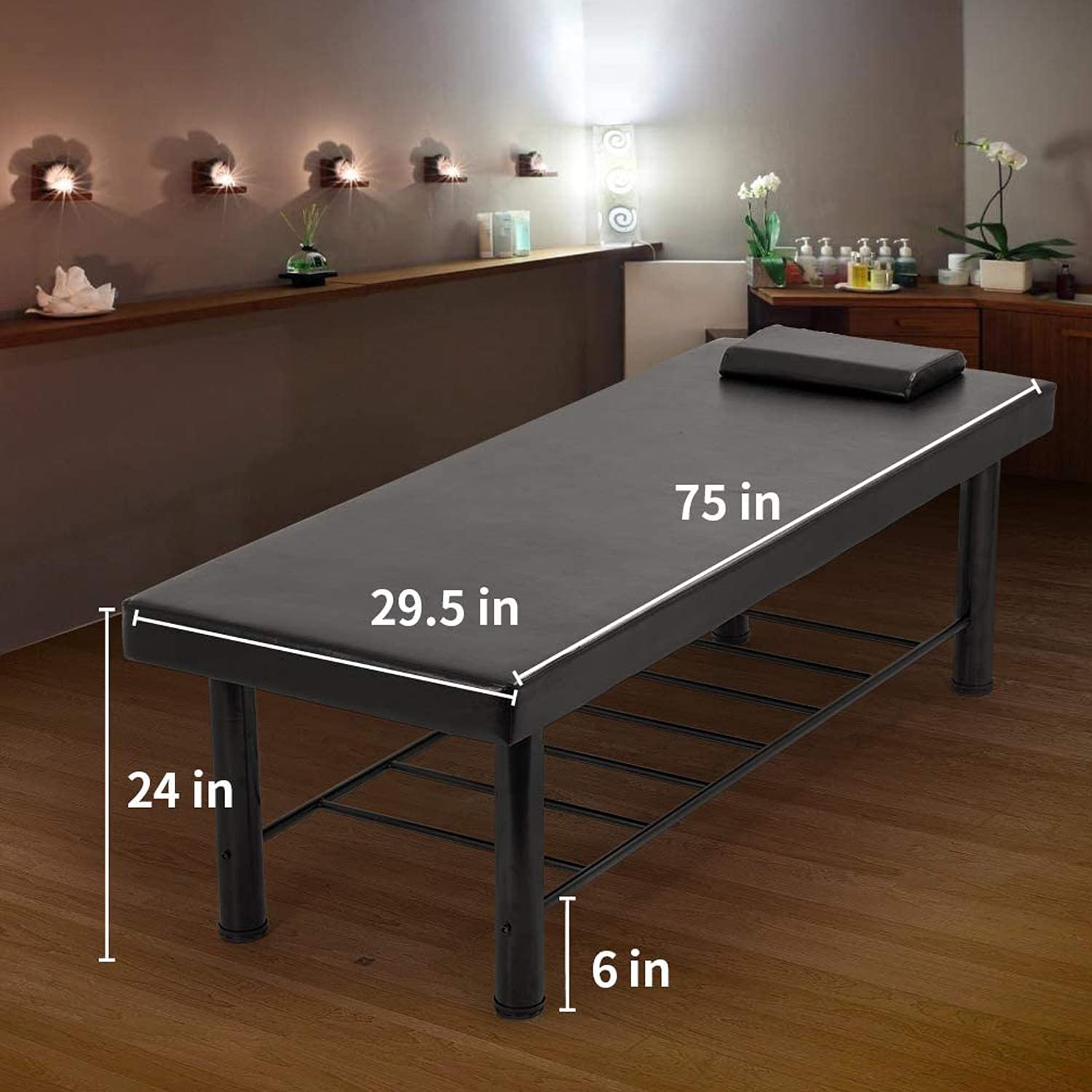 Professional Heavy Duty Metal Massage Table with Memory Foam & Storage - 75