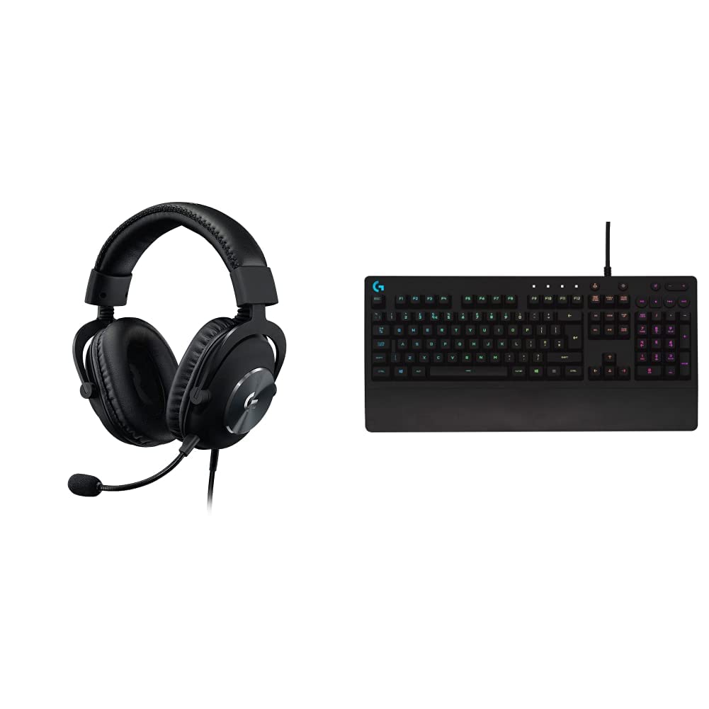 Logitech G Pro X Over-Ear Gaming Headset & G213 Prodigy RGB Mechanical Keyboard Bundle - Black | Pro Gaming Setup for PC, PS5, Xbox Series X | Noise-Cancelling Mic & Customizable RGB Lighting for Streamers & Esports