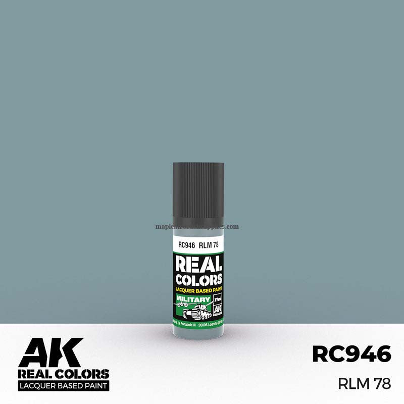 AK Interactive Real Colors RLM 78 - Authentic Military Aircraft Paint for Scale Models | Perfect for WWII German Aircraft Restoration & Hobby Painting